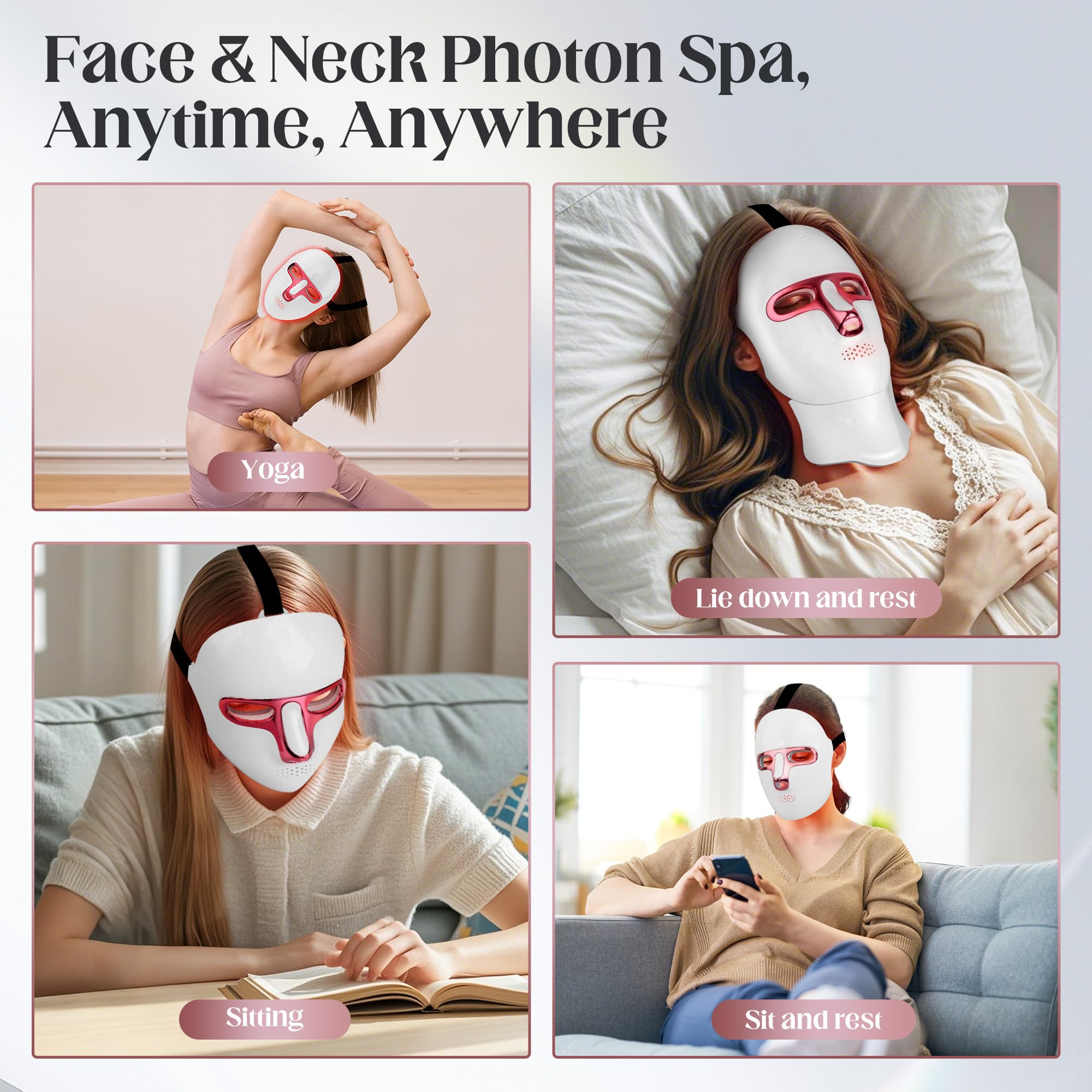 Zasabel Red Light Therapy Mask | LED Face Light Therapy for Home & Travel