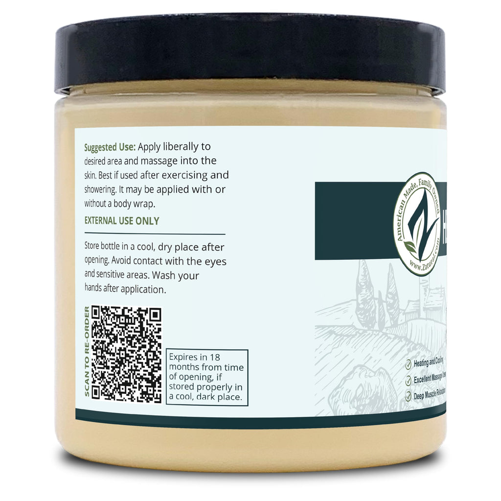 Zatural Hemp Hot Cream with Essential Oil Blend – Aloe, Hemp, and More (8oz 2-Pack)