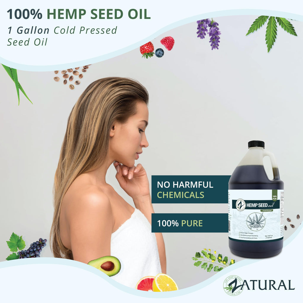 Zatural Hemp Oil 100% Pure Cold Pressed High Omegas 3 & 6 - 1 Gallon
