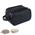 ZCLBJIAHUI Travel Toiletry Bag for Men – Waterproof PU Leather, Triple-Layer with Handle