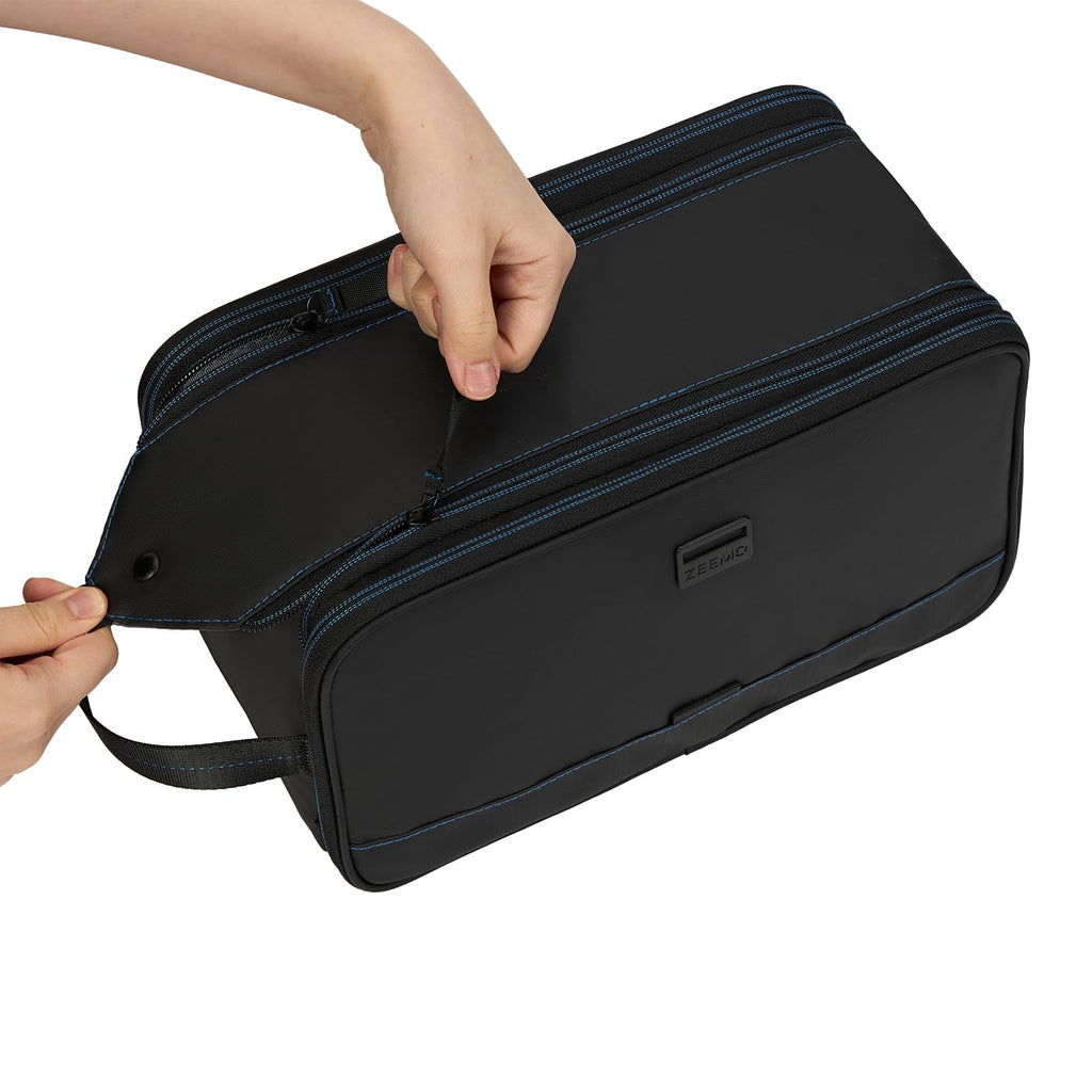 ZEEMO Travel Toiletry Bag for Men – Large, Water-Resistant, Double-Sided Full-Open Dopp Kit