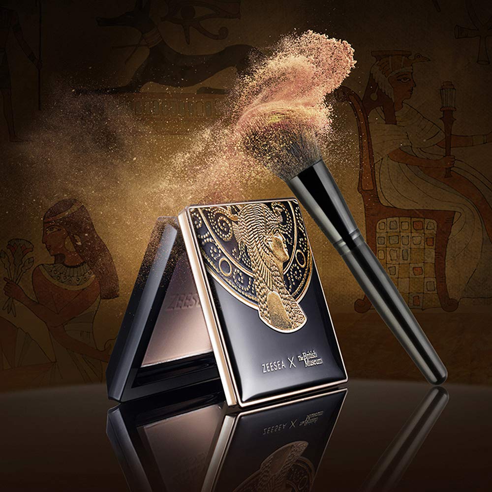 ZEESEA Pressed Powder – British Museum Egypt Series (#01 Ivory White) | Long-Lasting Oil Control & Full Coverage
