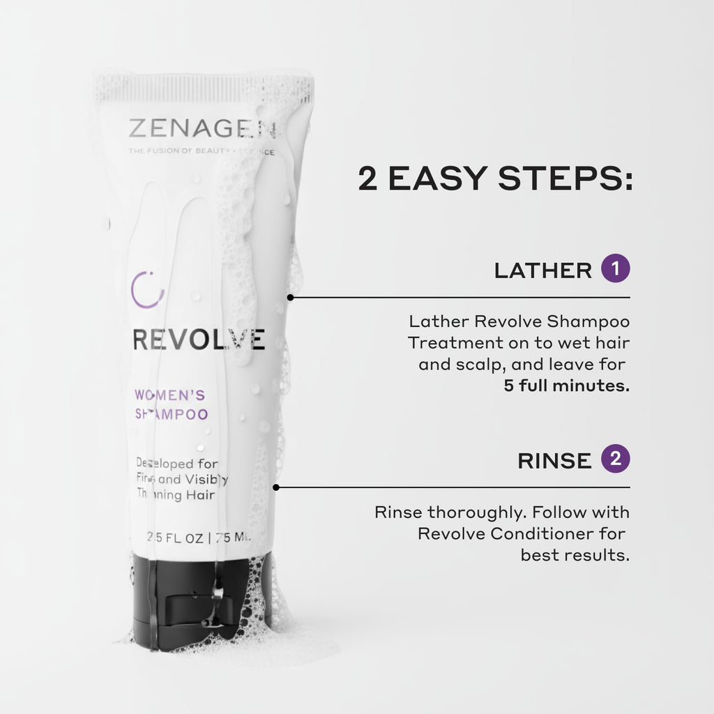 Zenagen Revolve Women's Travel Kit – TSA-Approved Shampoo & Conditioner for Fine Hair