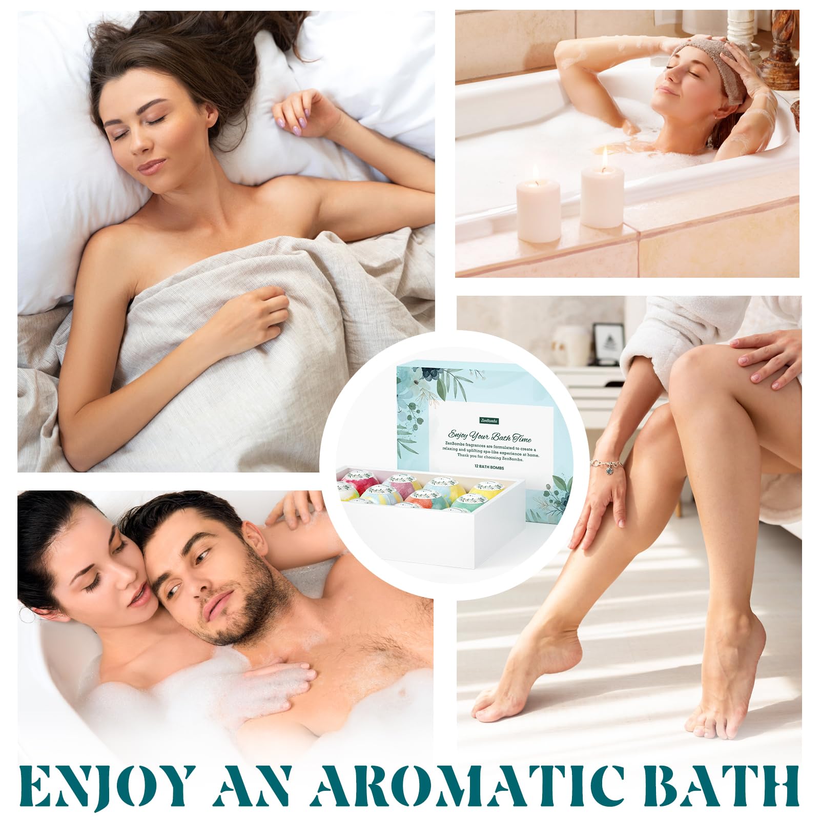 ZenBombs Bath Bombs for Women - 24pc Handmade Natural Gift Set with Shea Butter
