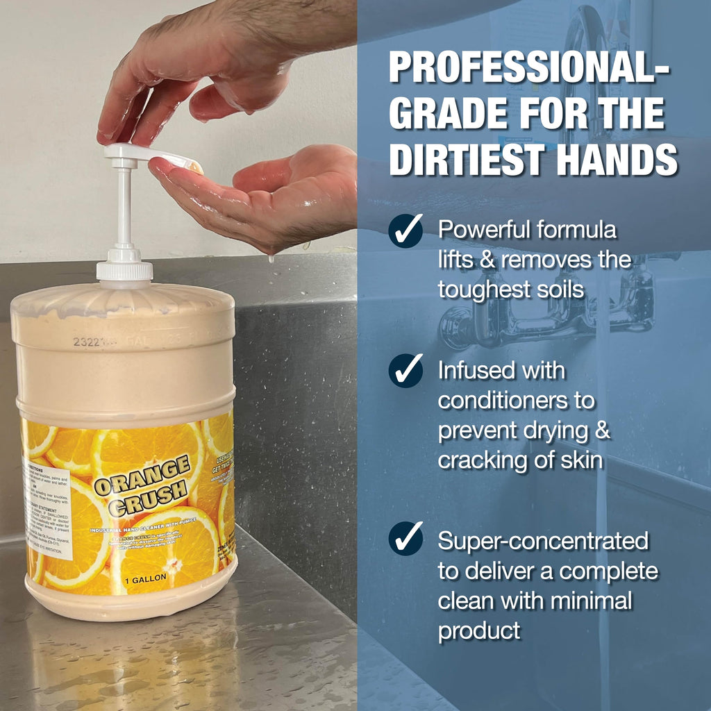 Zenex Orange Crush Hand Soap with Pumice — Industrial Cleaner, Citrus Crème, 1 Gal