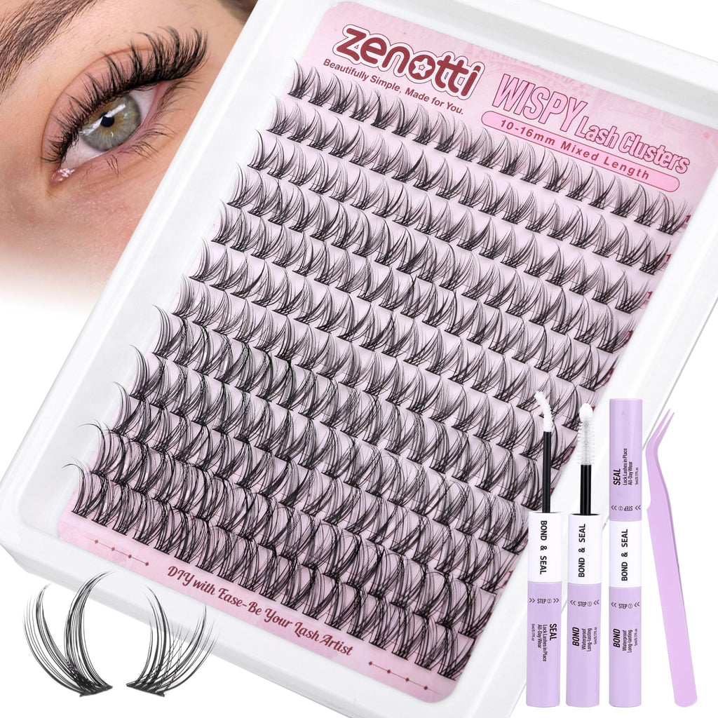 Zenotti Lash Clusters Kit Wispy – DIY Natural Lashes 216pcs (10–16mm)