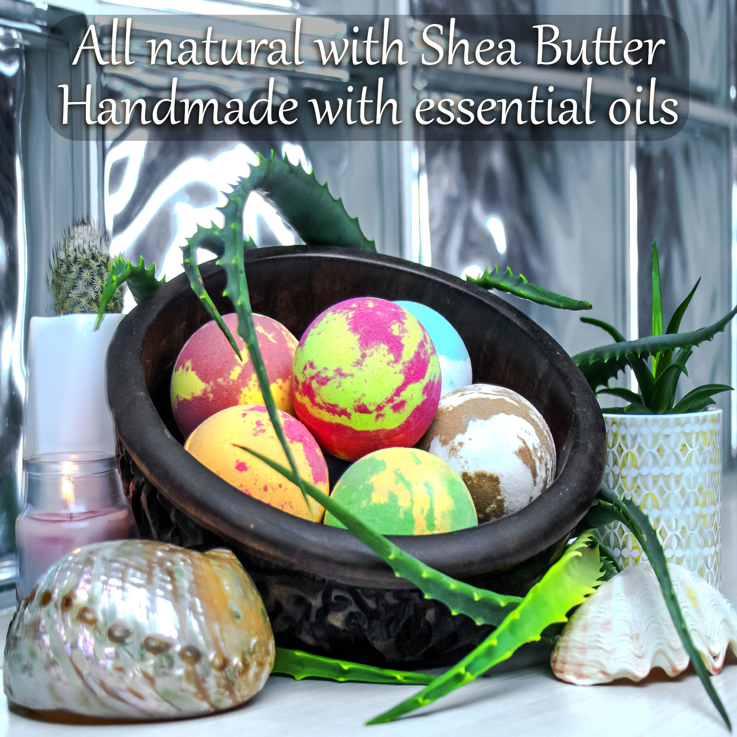 ZenseMe Bath Bombs for Men – Gift Set of 18 Organic Handmade 2.5 oz Bath Bombs with Essential Oils