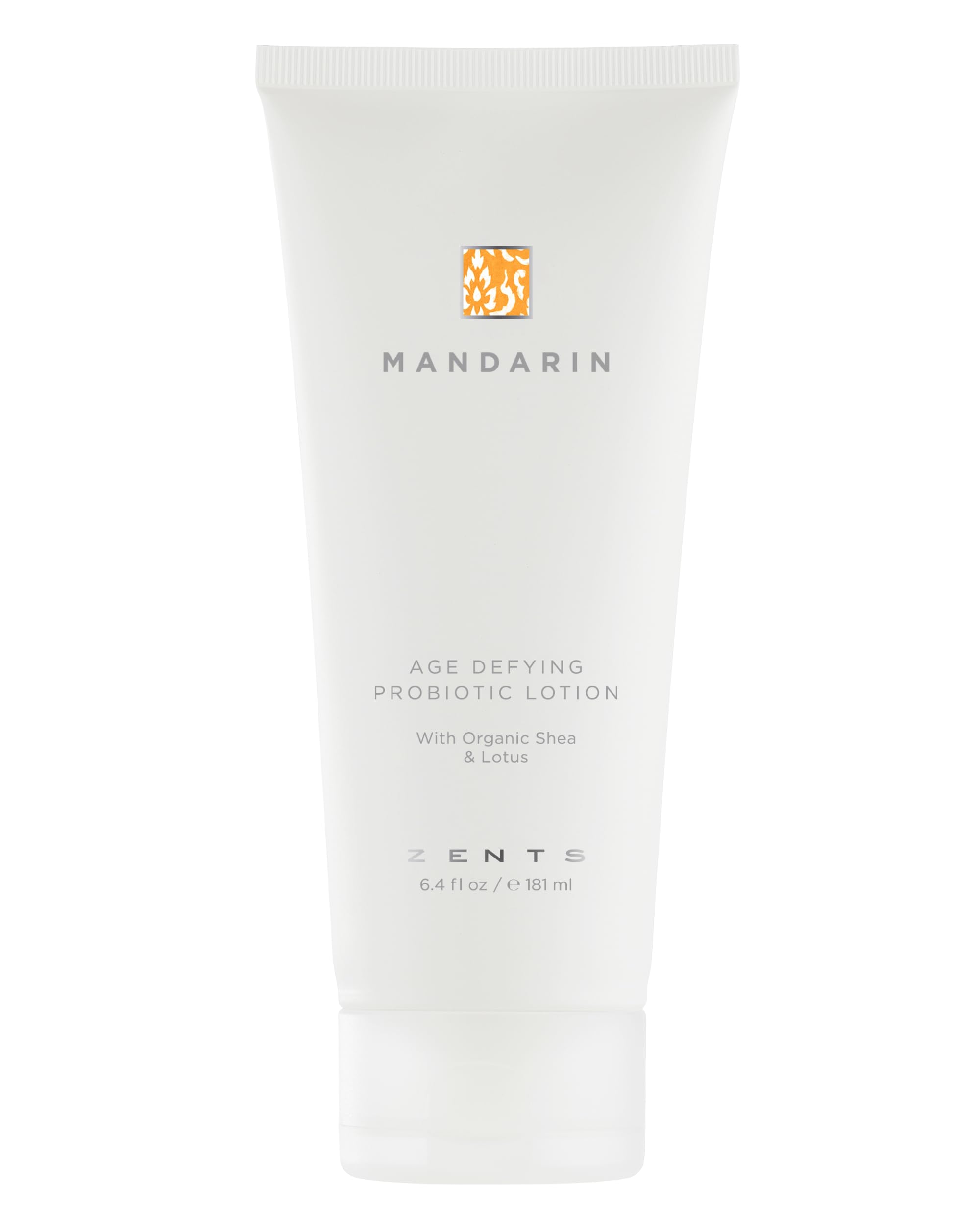 Zents Age-Defying Probiotic Body & Hand Lotion Mandarin | Hyaluronic Acid & Organic Shea Butter | 6.4 oz