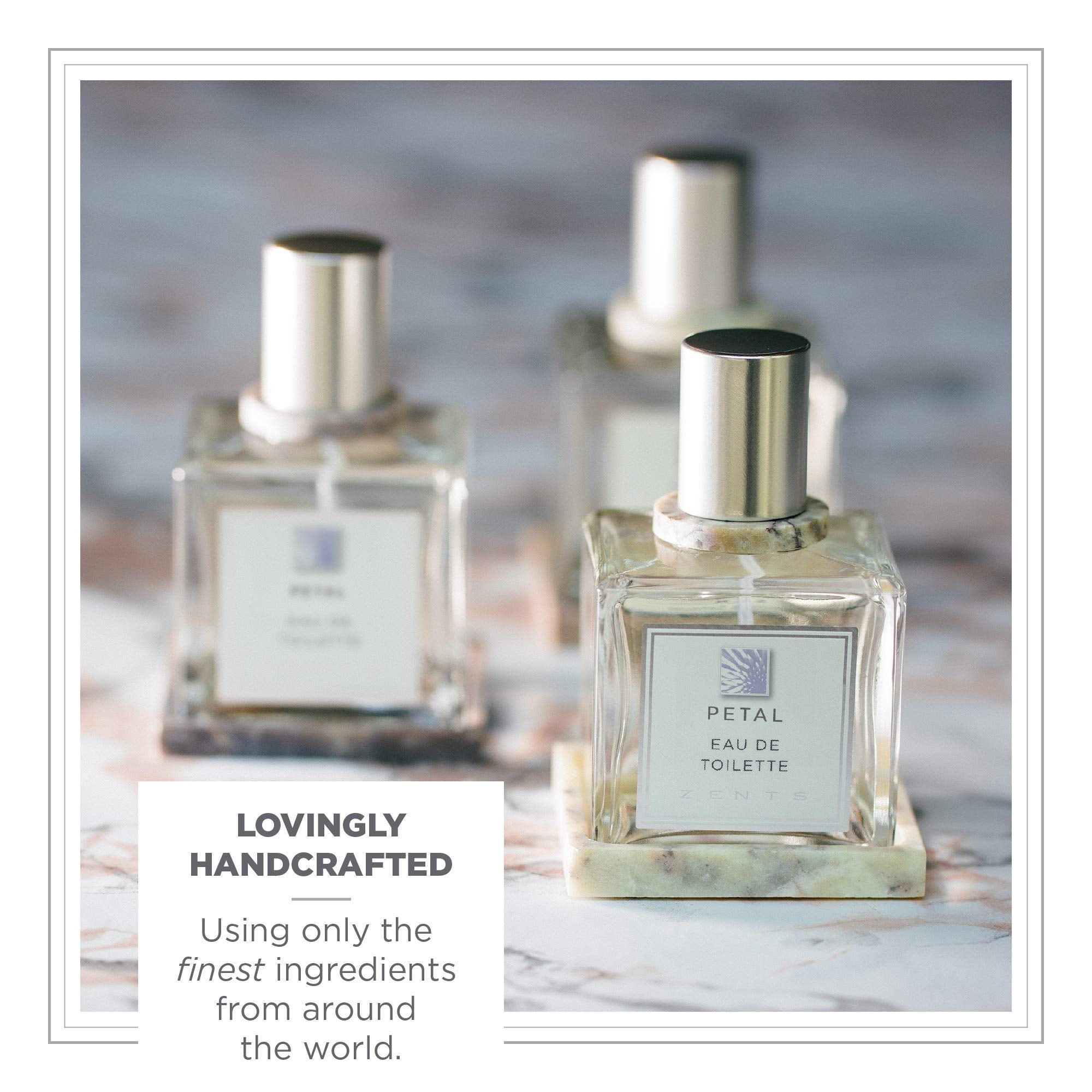 Zents Eau de Parfum Petal – Floral Unisex Scent with Lily of the Valley, Rose & Lemon | 1.69 oz