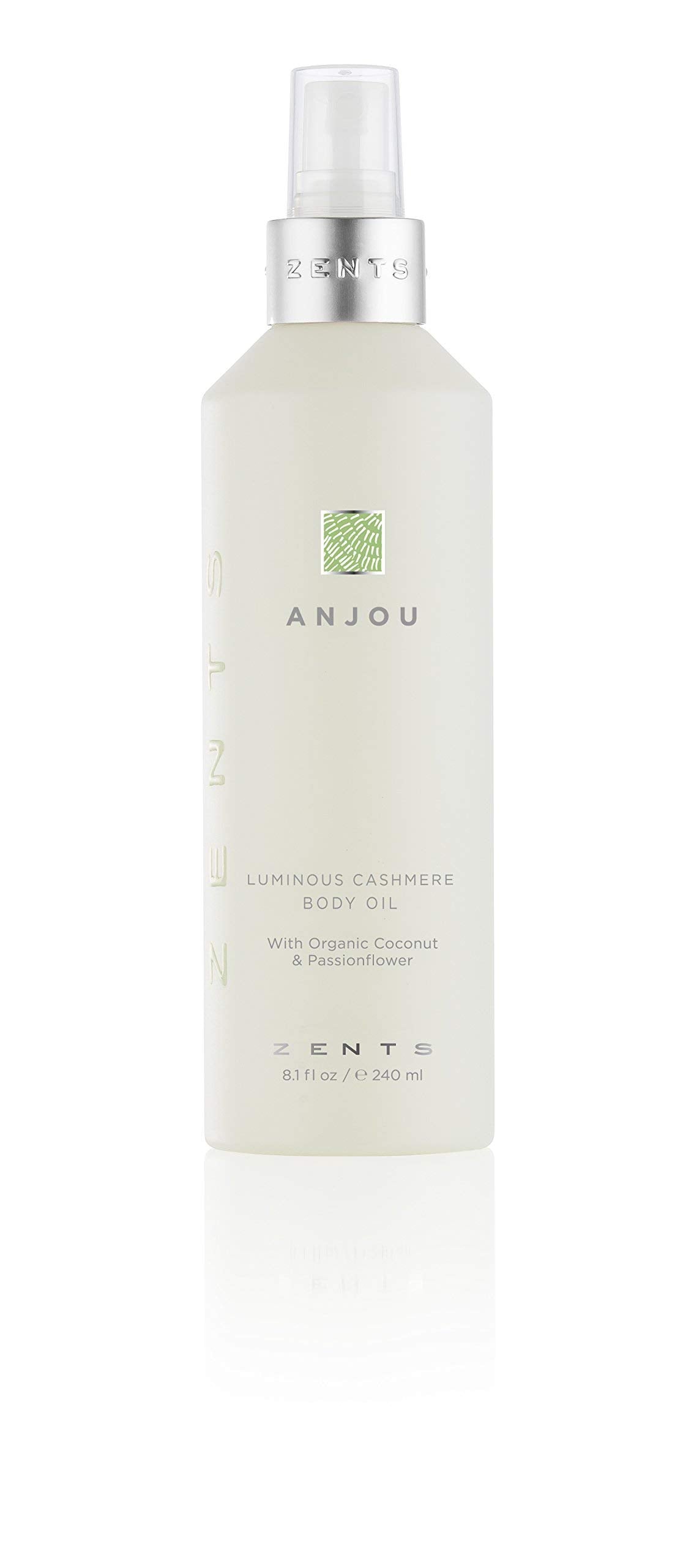 Zents Luminous Cashmere Body Oil (Anjou) – Hydrating Oil with Vitamin E & Organic Coconut Oil | 8 fl oz