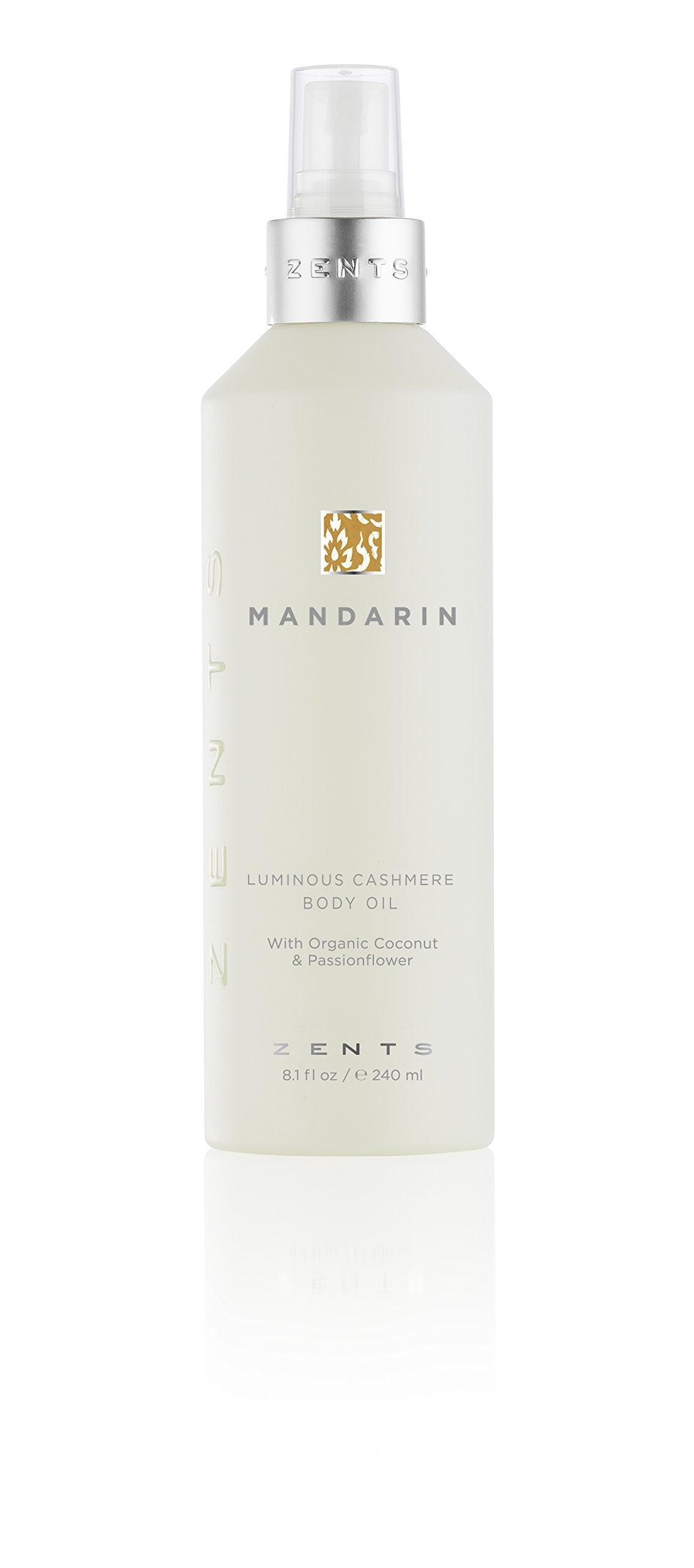 Zents Luminous Cashmere Body Oil – Mandarin Fragrance | Hydrating Body Oil with Vitamin E & Organic Coconut Oil | Softens & Smooths Skin | 8 fl oz