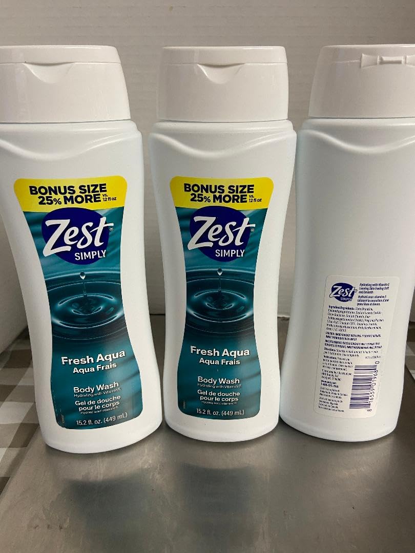 Zest SIMPLY Fresh Aqua Body Wash – 3 x 15.2 oz