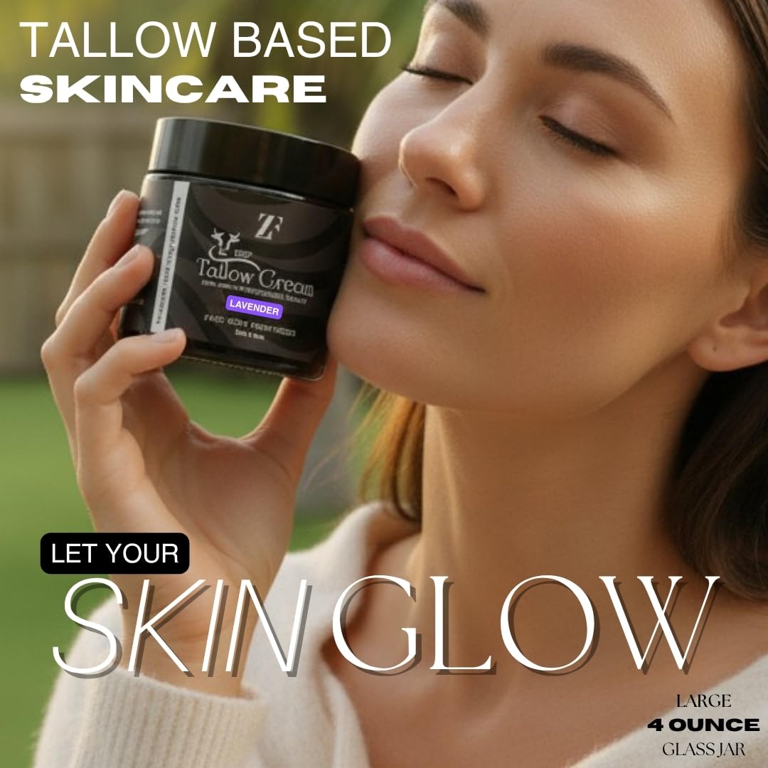 ZESTIQ FOODS ZF 100% Grass-Fed Beef Tallow – Lavender Whipped Moisturizer for Face & Body