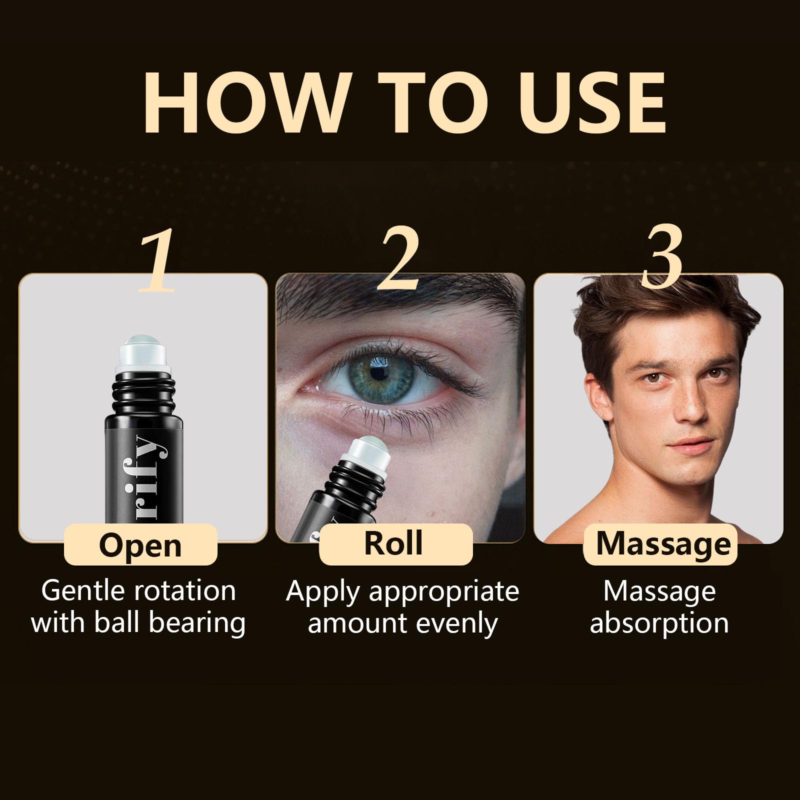 Zevorify Eye Repair Stick for Men | Caffeine Under-Eye Roller for Depuffing & Hydration | 0.34 Fl Oz