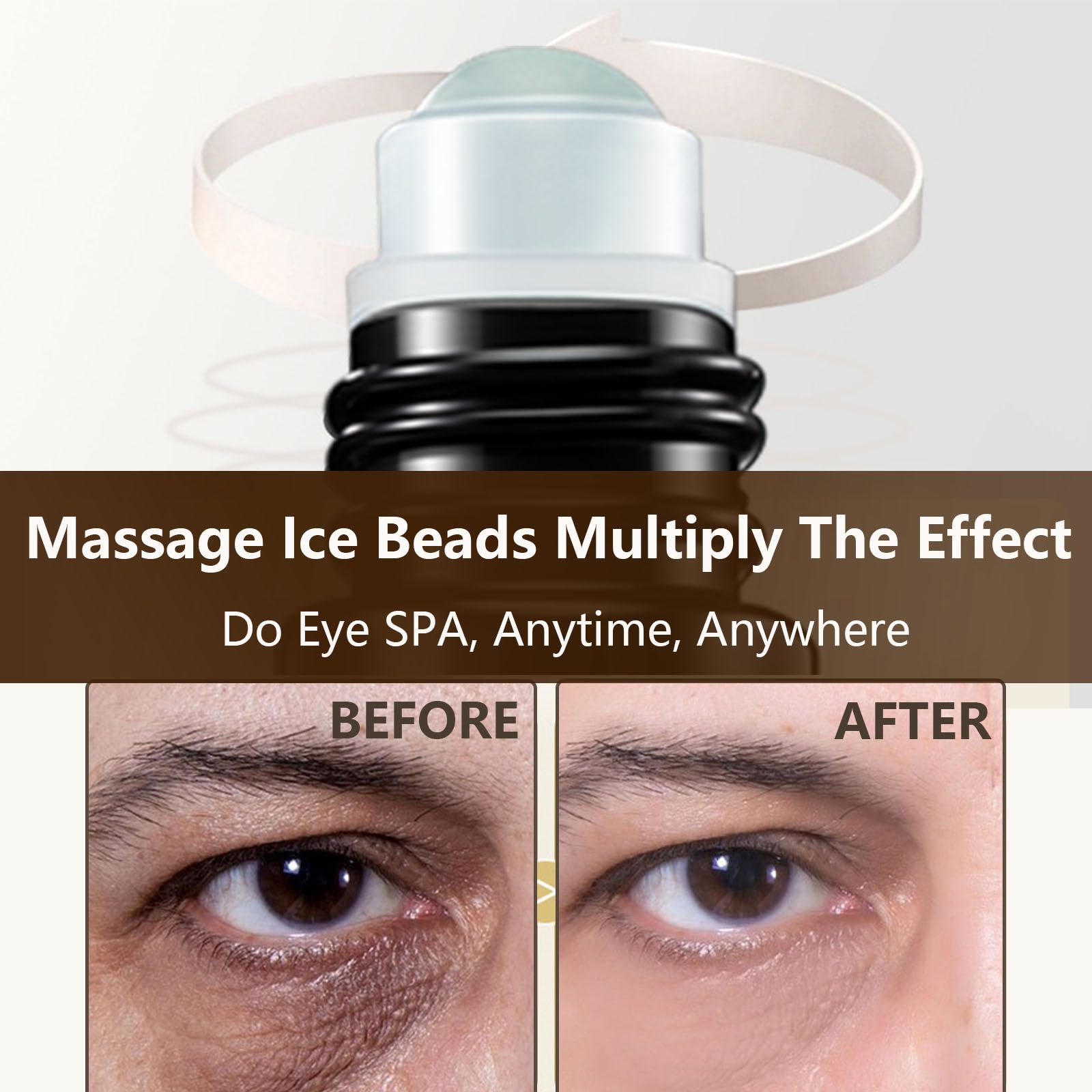Zevorify Eye Repair Stick for Men | Caffeine Under-Eye Roller for Depuffing & Hydration | 0.34 Fl Oz
