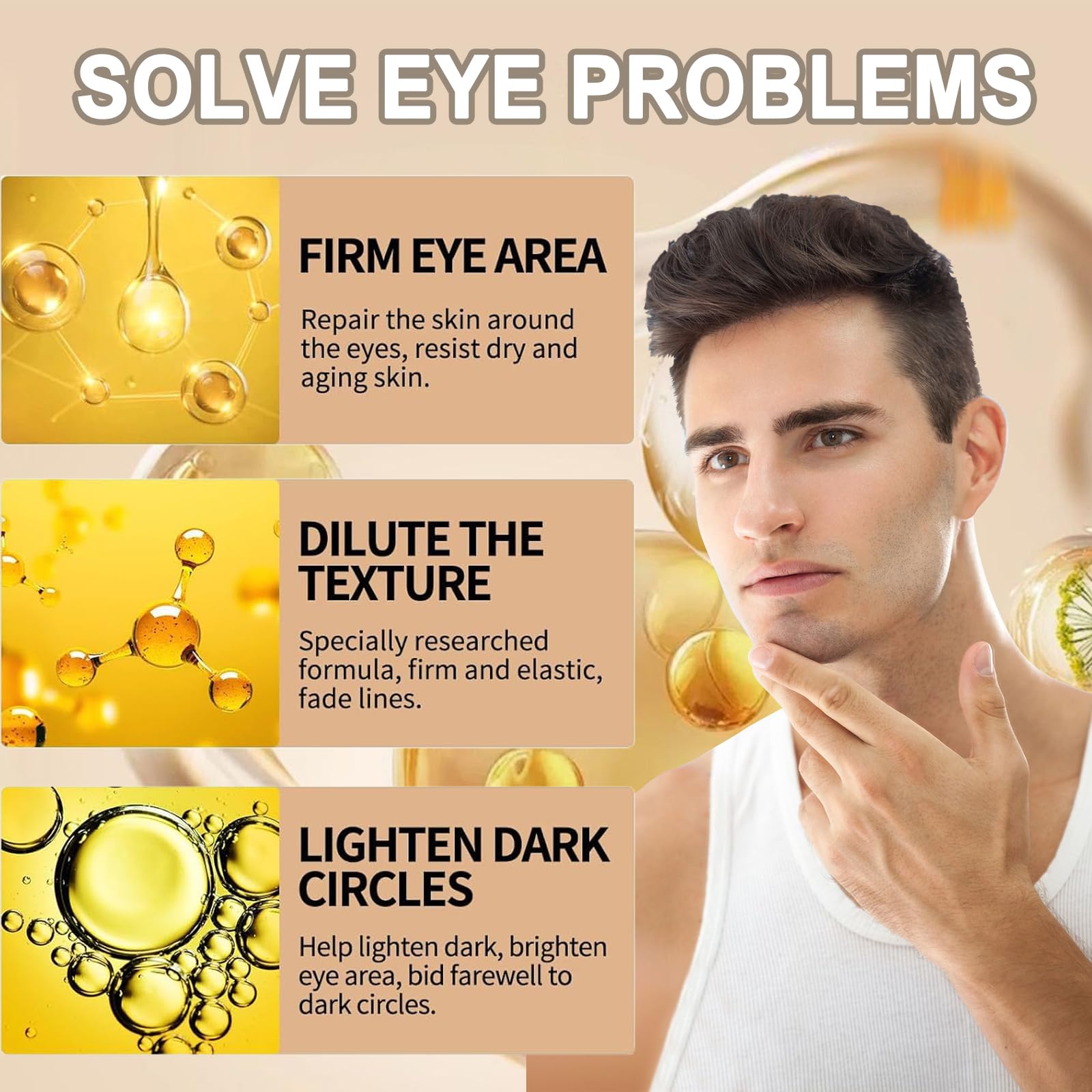 Zevorify Eye Repair Stick for Men | Cooling Under-Eye Roller, Depuff & Hydrate