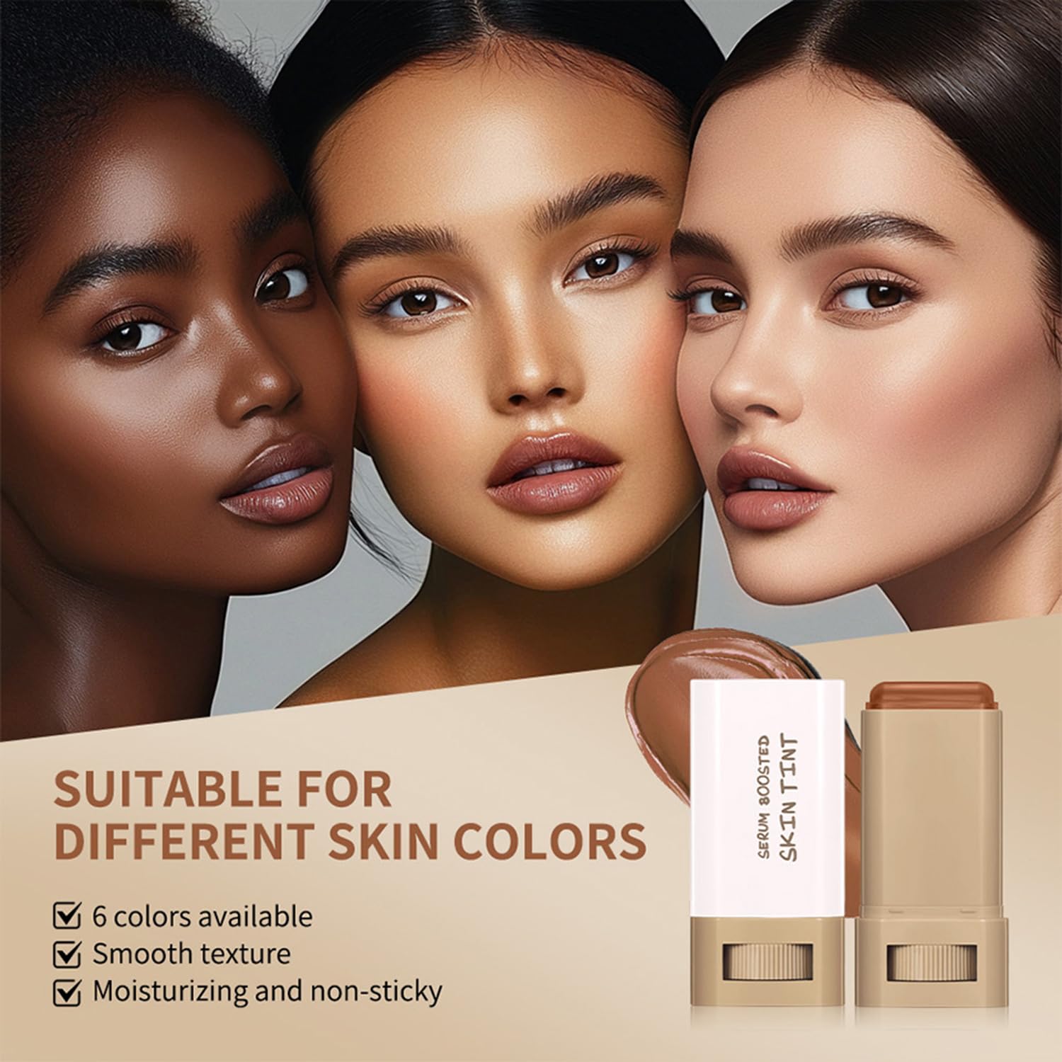ZEXILILA 2 Pcs Foundation Stick – Serum-Infused Skin Tint & Contour, Shade #03 (0.63 oz)