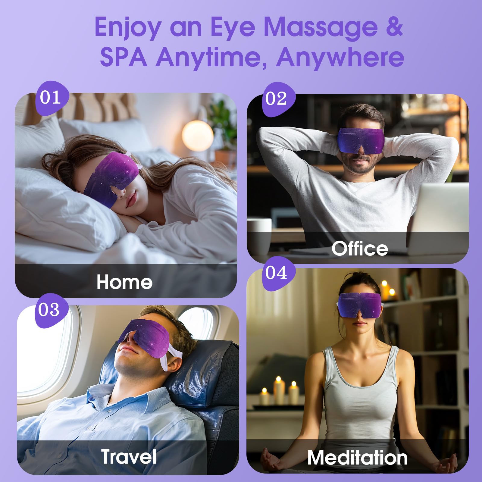 ZHENYEMEI 7Packs Microcurrent Heated Eye Mask – Dry Eye Relief, Sleep Steam, Warm Compress