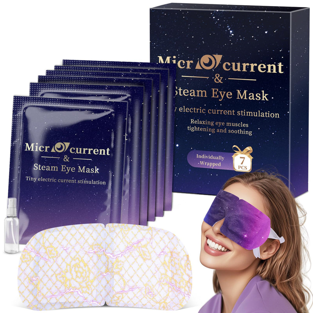 ZHENYEMEI 7Packs Microcurrent Heated Eye Mask – Dry Eye Relief, Sleep Steam, Warm Compress