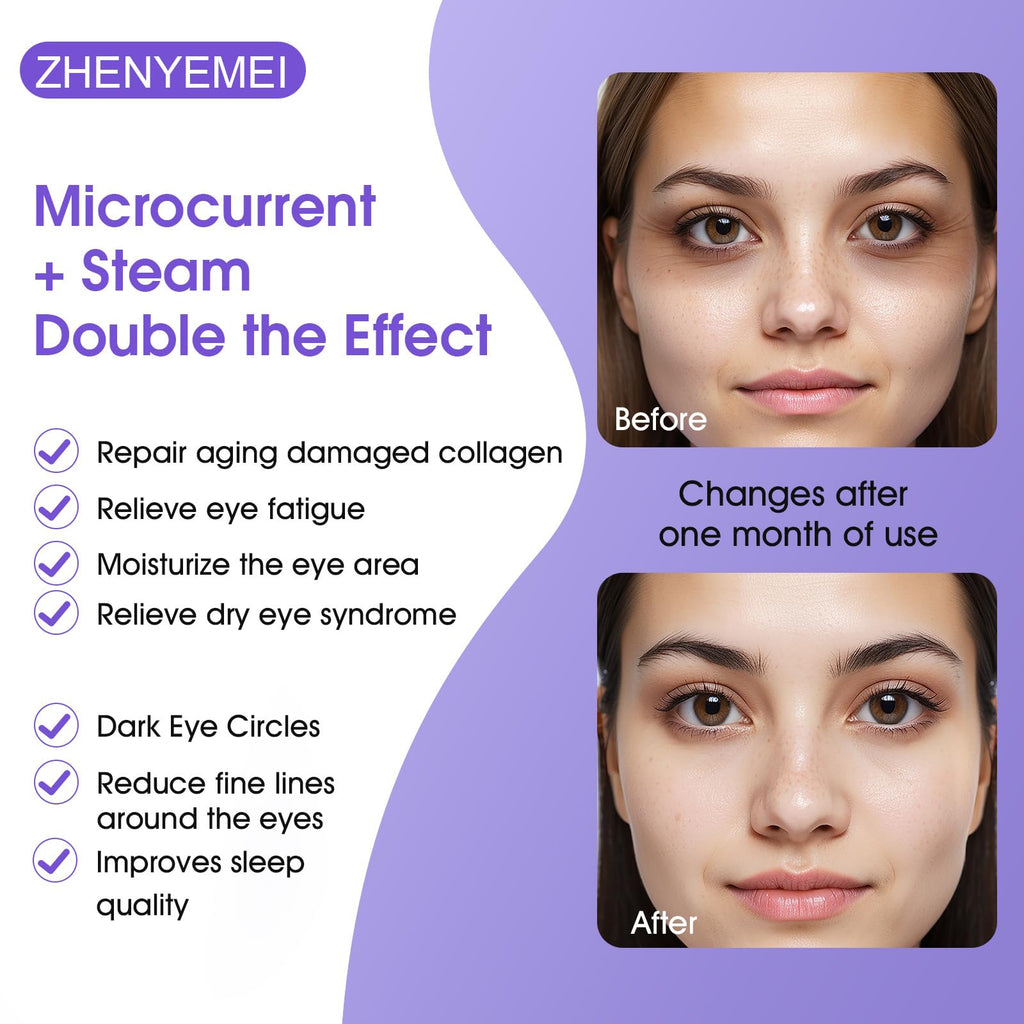 ZHENYEMEI 7Packs Microcurrent Heated Eye Mask – Dry Eye Relief, Sleep Steam, Warm Compress