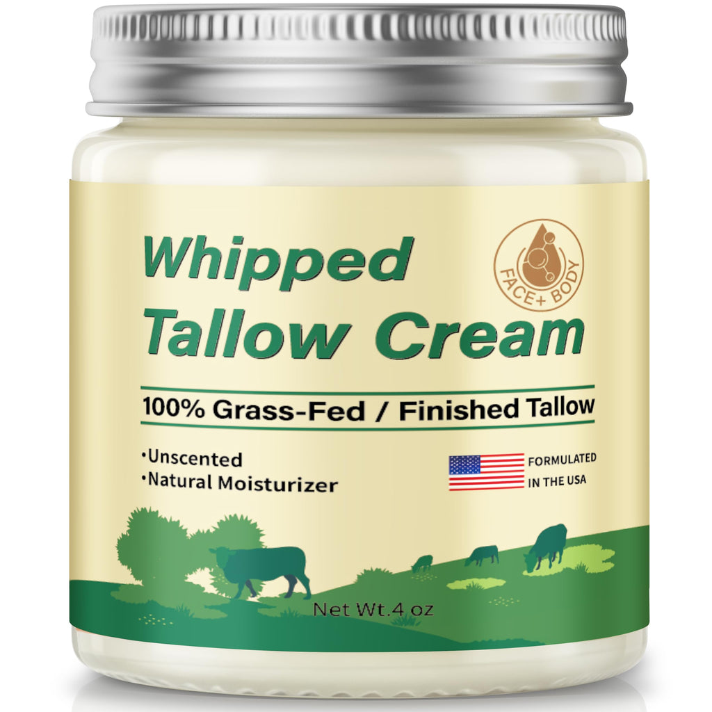 ZIIDII Beef Tallow Moisturizer – Organic Grass-Fed, Unscented Face & Body Balm, 4oz