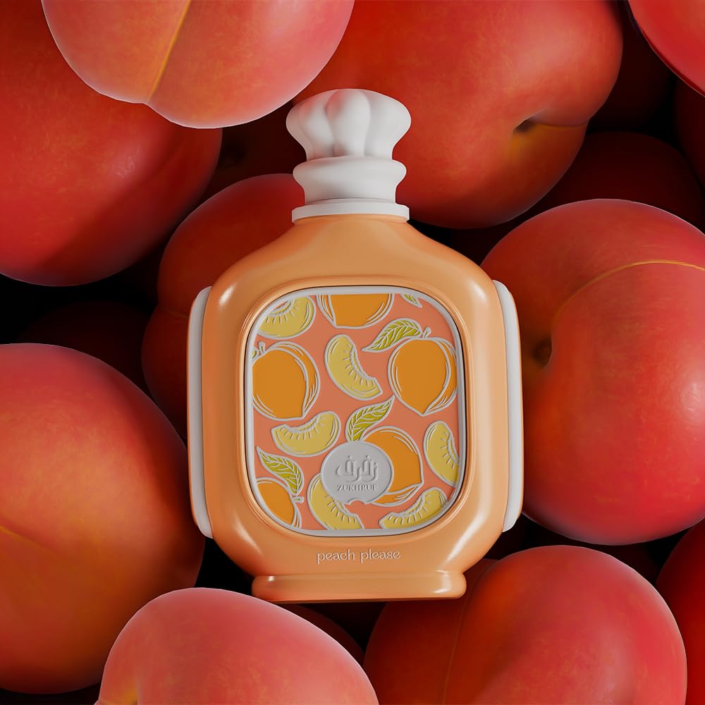 zimaya Zukhruf Peach Please Unisex Eau De Parfum 3.4 Fl Oz | Fruity-Gourmand with Vanilla & Spice