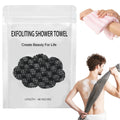 ZIVWAGX Exfoliating Shower Towel – 2-in-1 Body & Face Scrub, Dual-Sided, Black