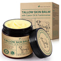 ZIXAOK 100% Grass-Fed Tallow Face Balm with Castor & Frankincense – Sensitive Skin Moisturizer, 4.2oz