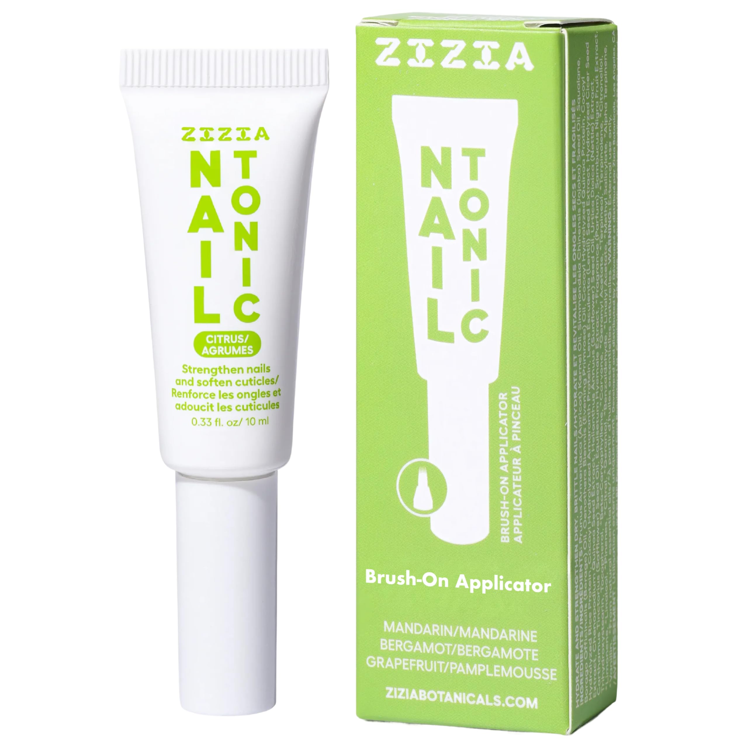 Zizia Botanicals Citrus Nail Tonic – Travel-Size Nail & Cuticle Oil with Squalane, Rice Protein & Jojoba | Mandarin, Grapefruit & Bergamot Scent | Vegan & Cruelty-Free 0.33 fl oz