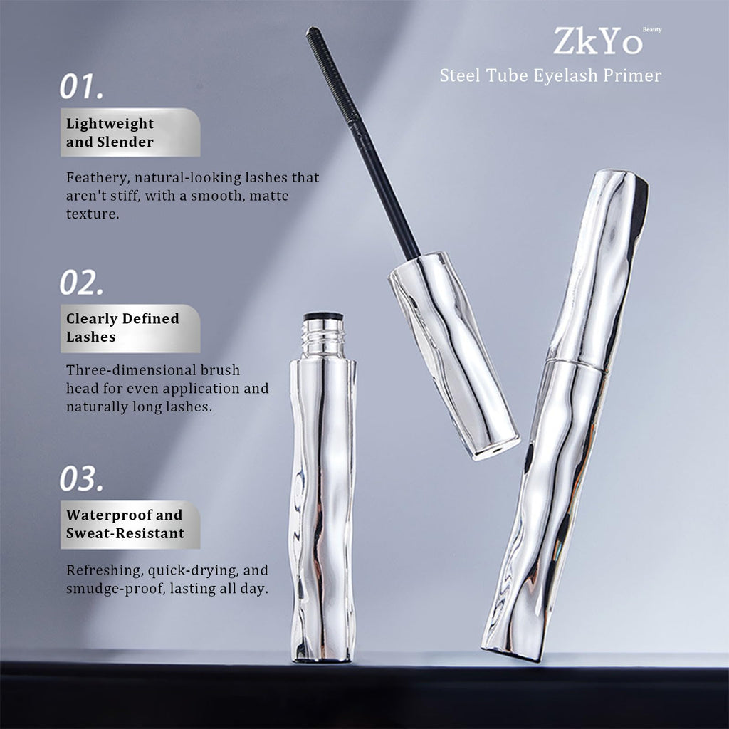ZkYo Steel Tube Eyelash Primer – Waterproof Base Coat for Voluminous, Long-Lasting Lashes