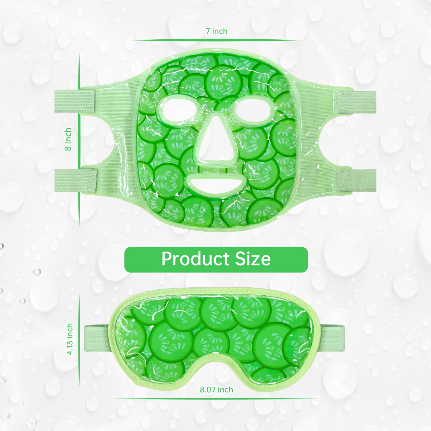 ZNOCUETOD Face Eye Mask Ice Pack – Cucumber Green for Puffiness & Dark Circles