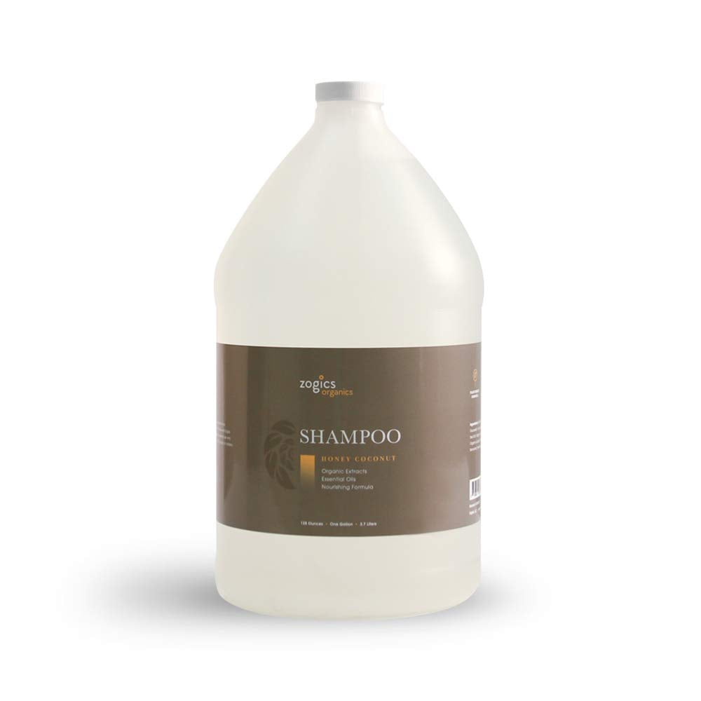 Zogics Organics Shampoo – Hydrating Natural Shampoo for Women & Men (Honey Coconut, 1 Gallon)