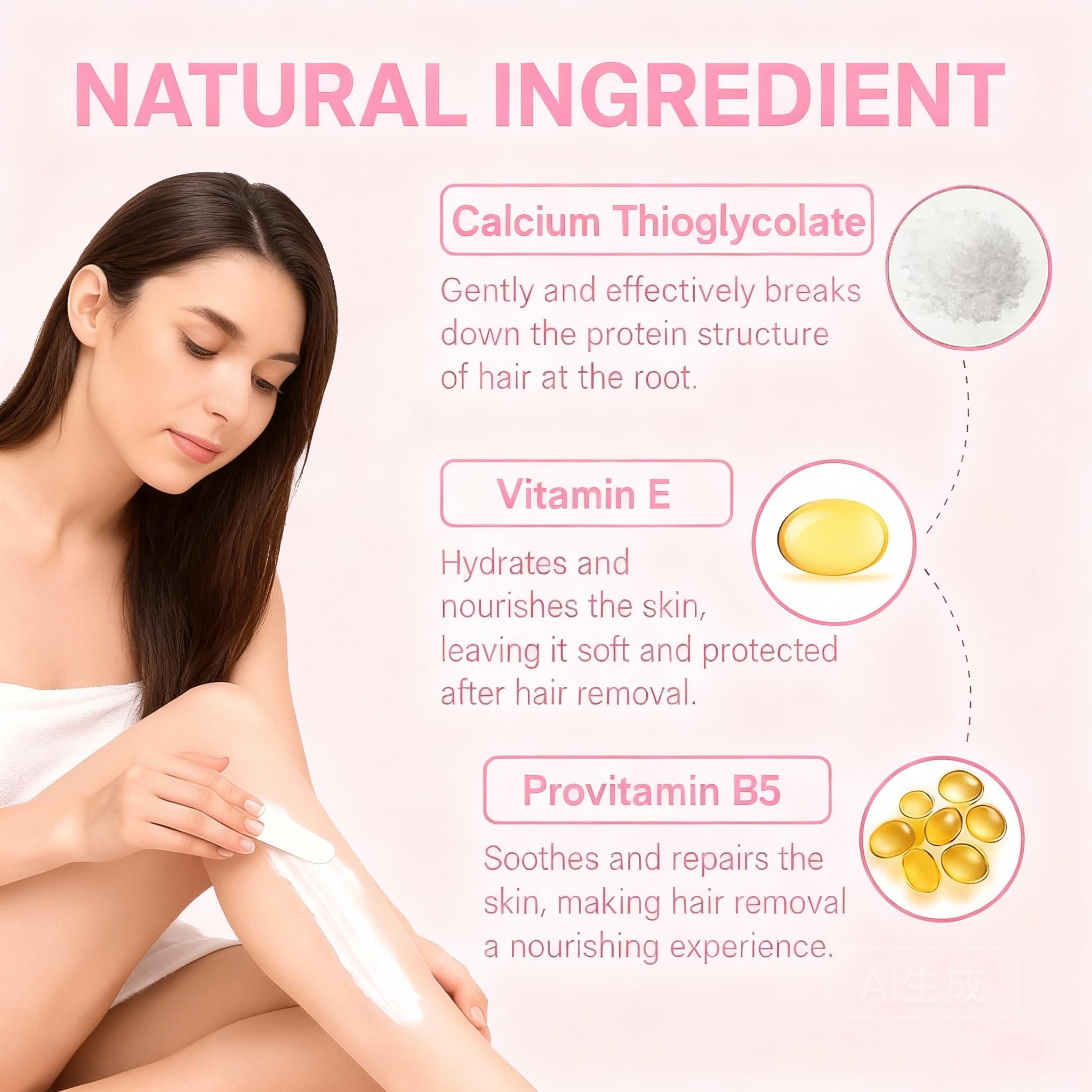 Zoreni No Shave Hair Removal Cream for Women – Gentle, Vitamin E & B5, 150 ml