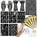 ZPTYCHZ 95 PCS Temporary Tattoos Kit – 4-Color Ink Set, Stencils, Gloves & Wipes for Adults & Kids