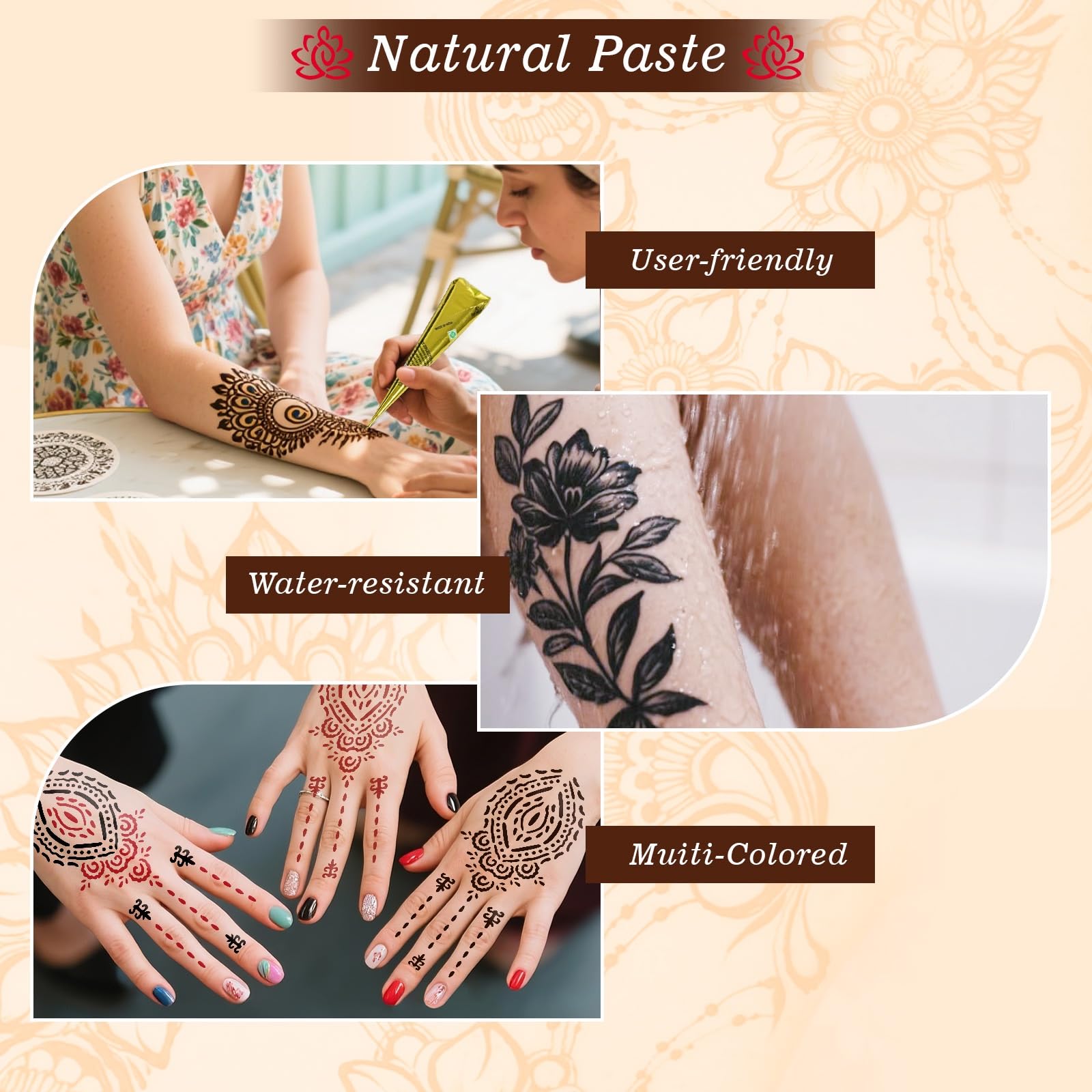 ZPTYCHZ 95 PCS Temporary Tattoos Kit – 4-Color Ink Set, Stencils, Gloves & Wipes for Adults & Kids