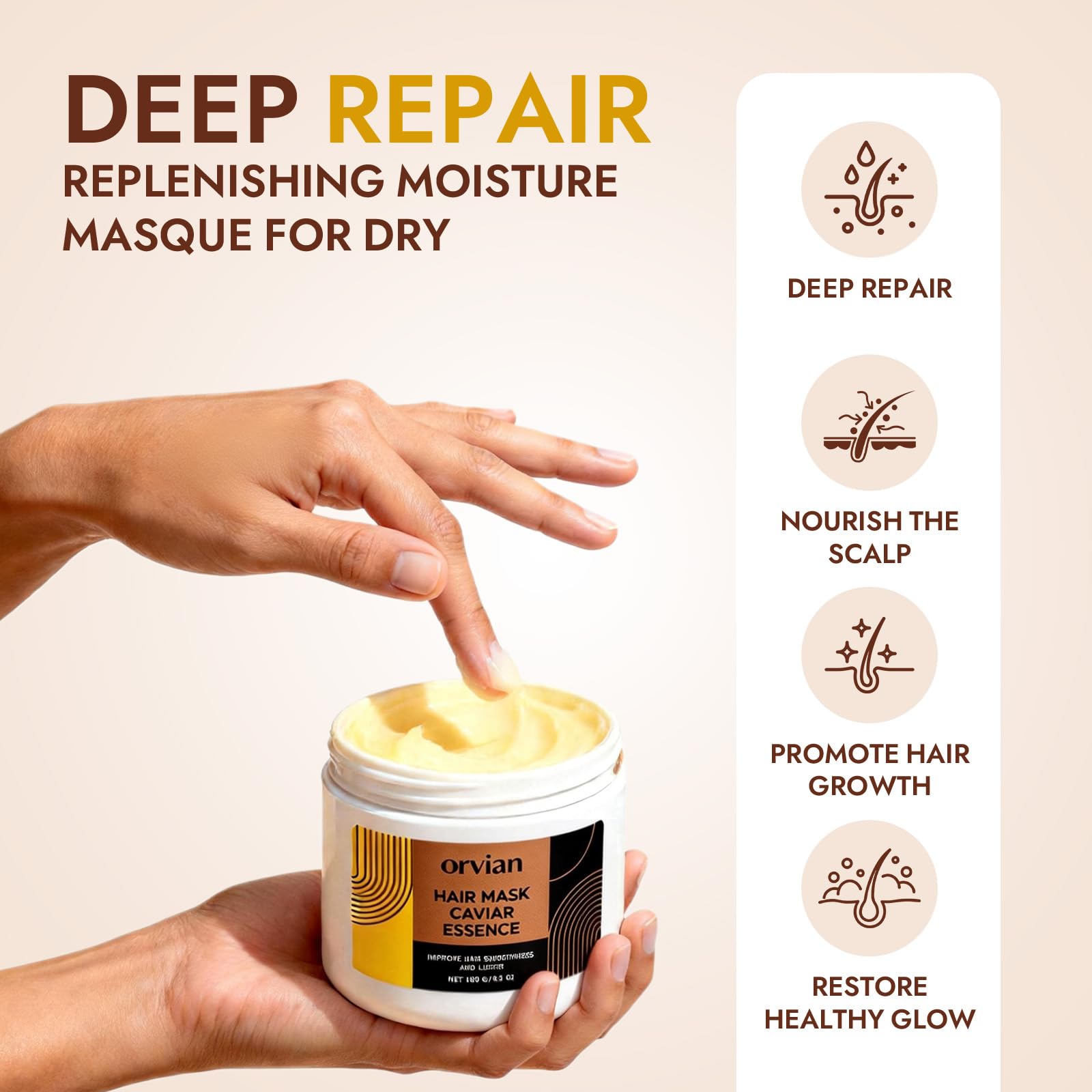 ZPX Orvian Caviar Hair Mask – Deep Repair & Moisture for Dry, Coarse, Damaged Hair