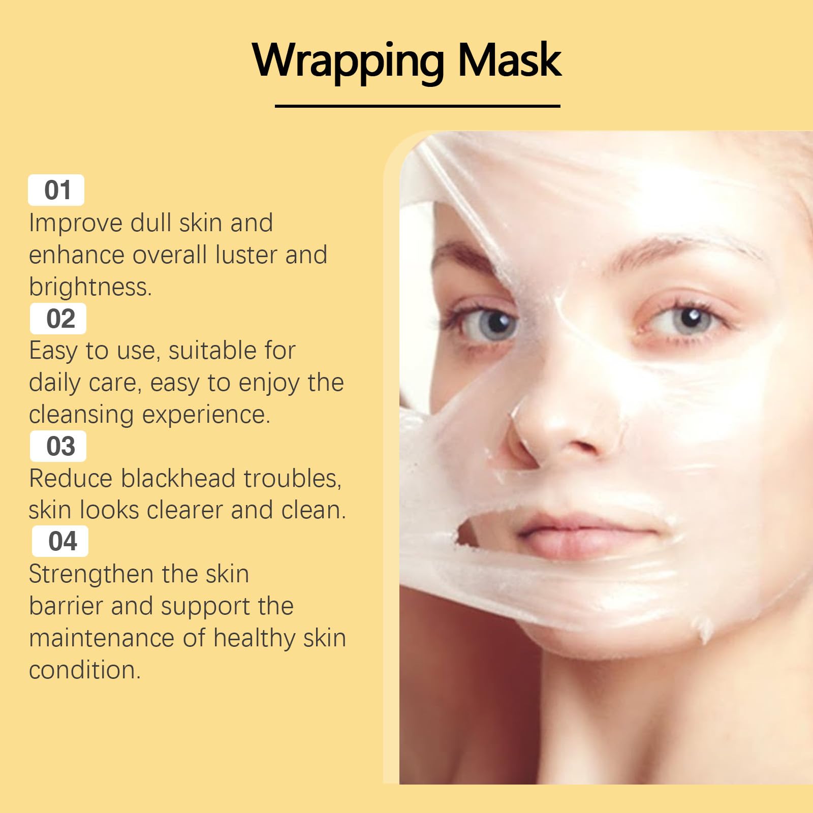 ZTSGU 2-Pack Turmeric Collagen Night Wrap Mask – Deep Nourishing Peel-Off Sleeping Mask + Brush