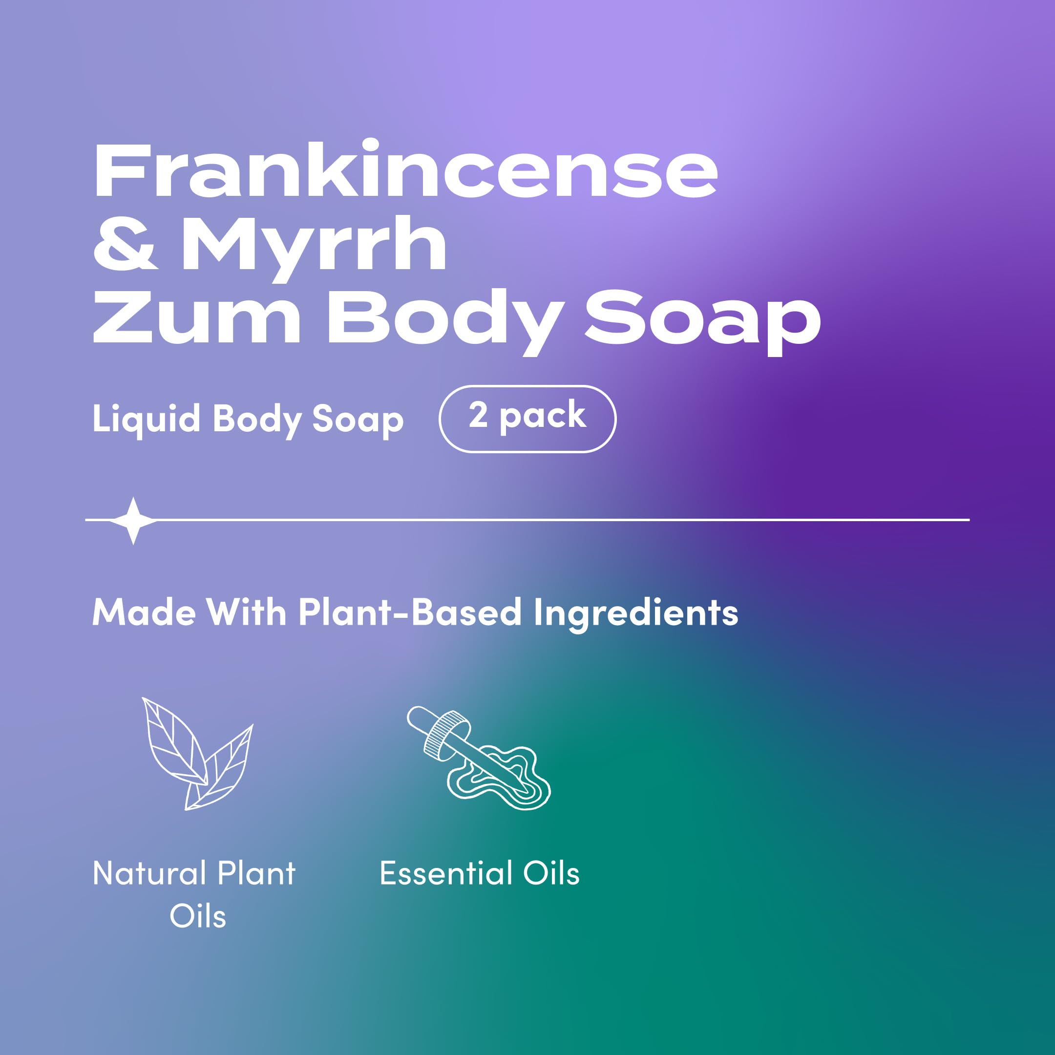 Zum Body Soap – Frankincense & Myrrh (16 fl oz, 2 pack) | Natural, Cruelty-Free Cleanser