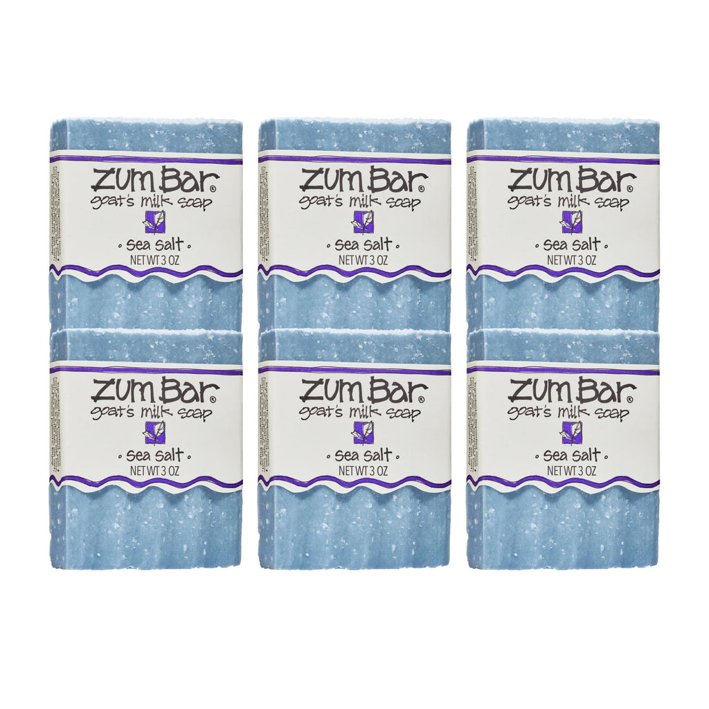 Zum Indigo Wild Goat Milk Soap Bar – Sea Salt, 3 oz, 6 Pack | Essential Oils Hand & Body Bar