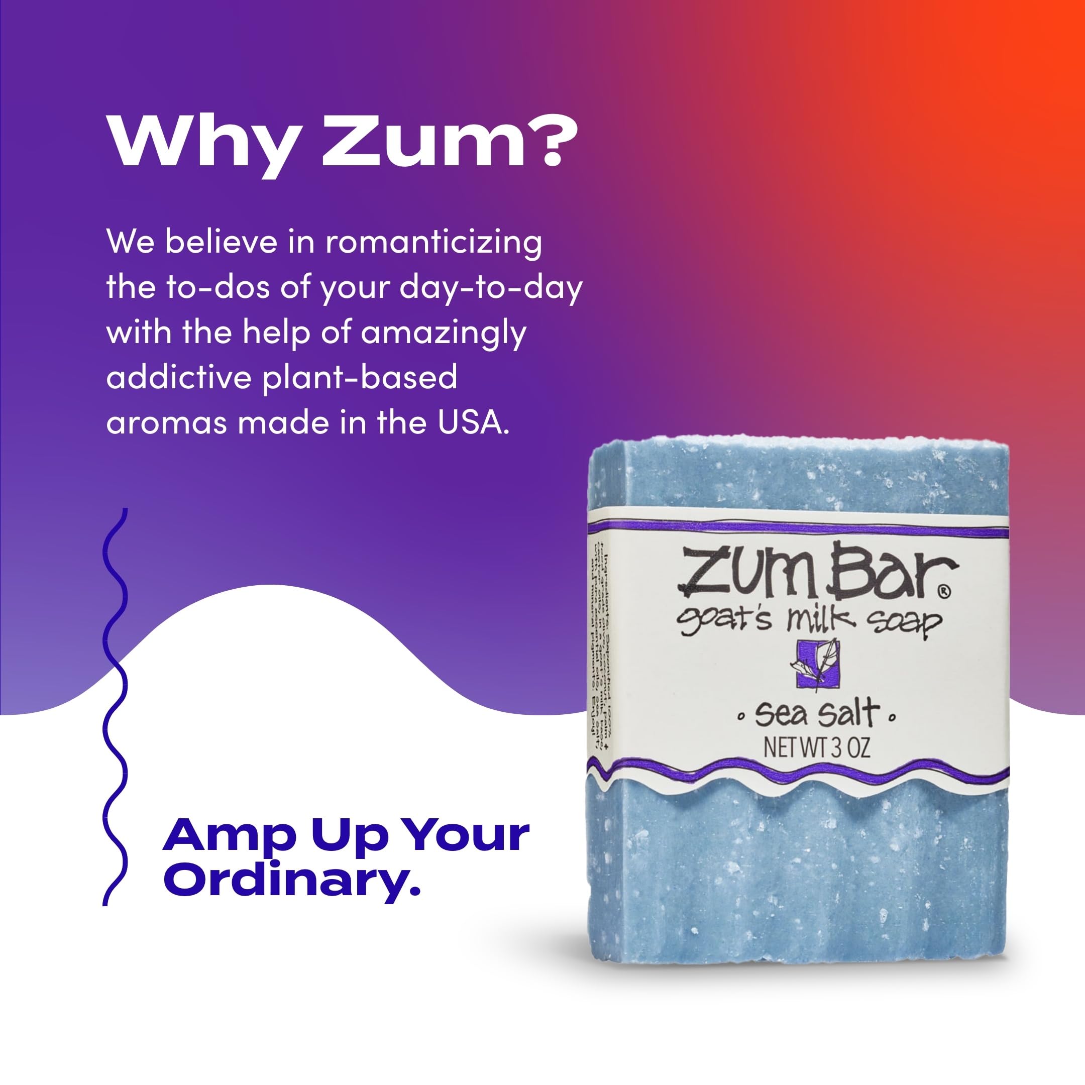 Zum Indigo Wild Goat Milk Soap Bar – Sea Salt, 3 oz, 6 Pack | Essential Oils Hand & Body Bar