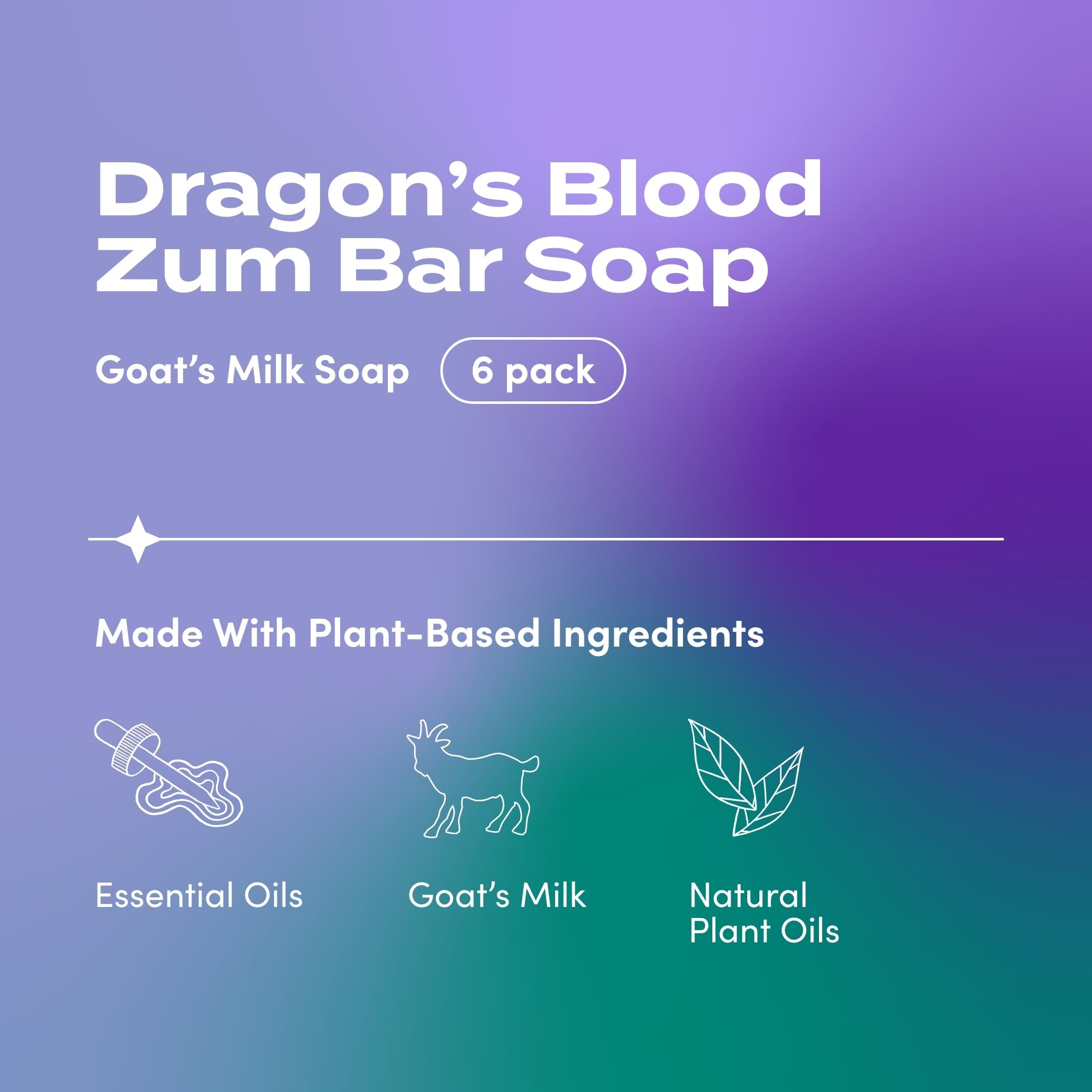 Zum Indigo Goat Milk Soap Bar – Dragon's Blood Scent, 3 oz (6 Pack) – Natural Oils & Cruelty-Free