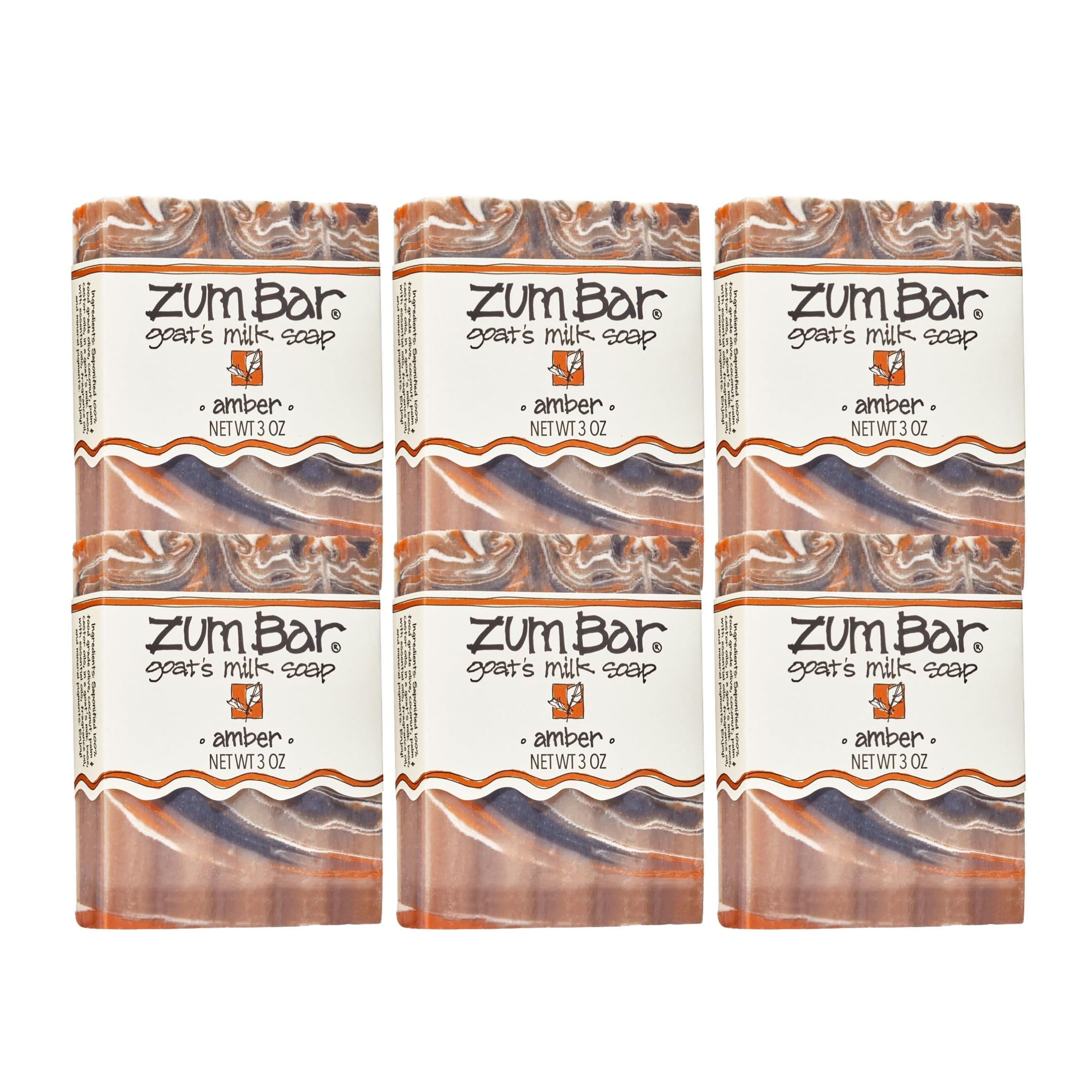 Zum Indigo Wild Goat's Milk Soap Bar – Amber, Essential Oils, 3 oz (6 Pack)