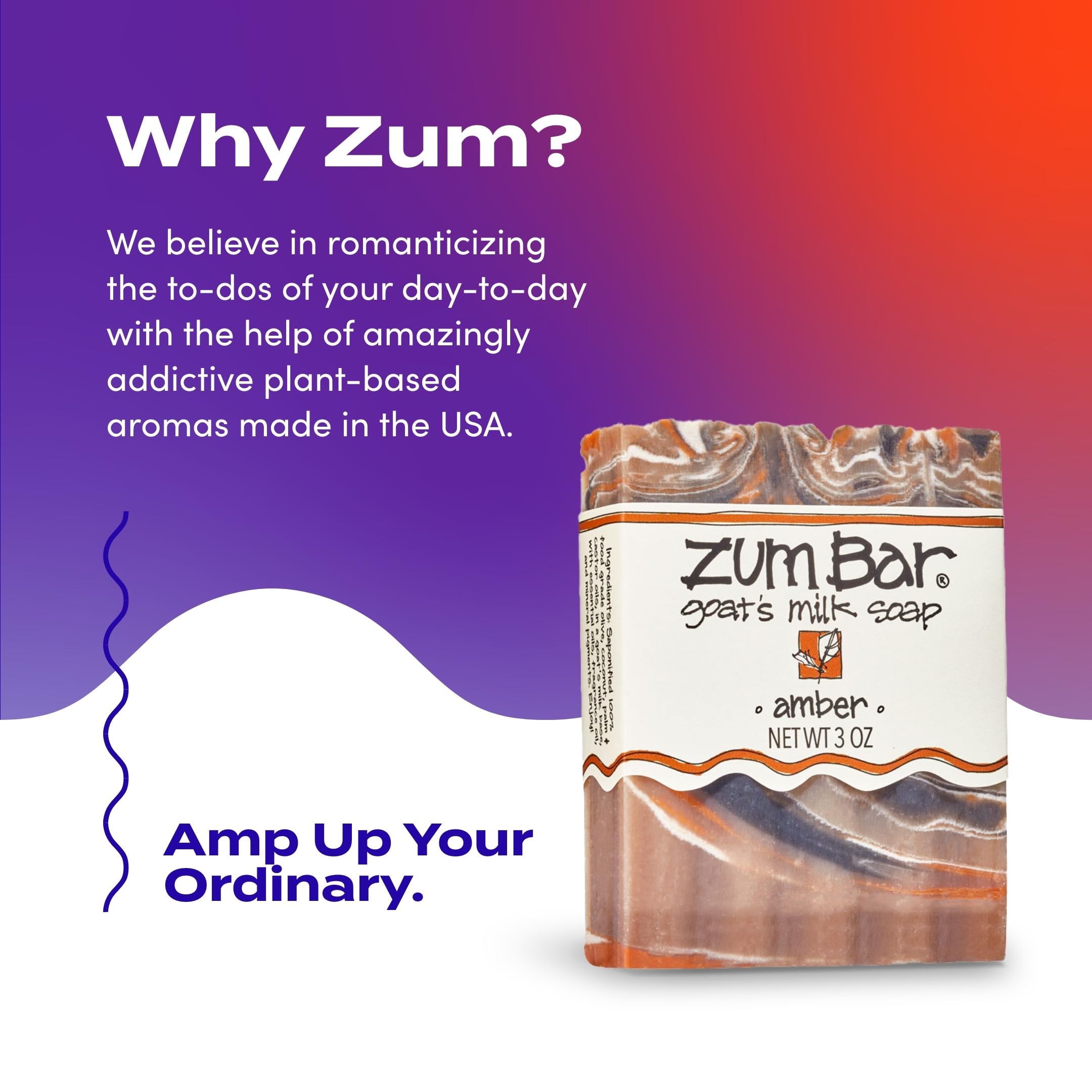 Zum Indigo Wild Goat's Milk Soap Bar – Amber, Essential Oils, 3 oz (6 Pack)
