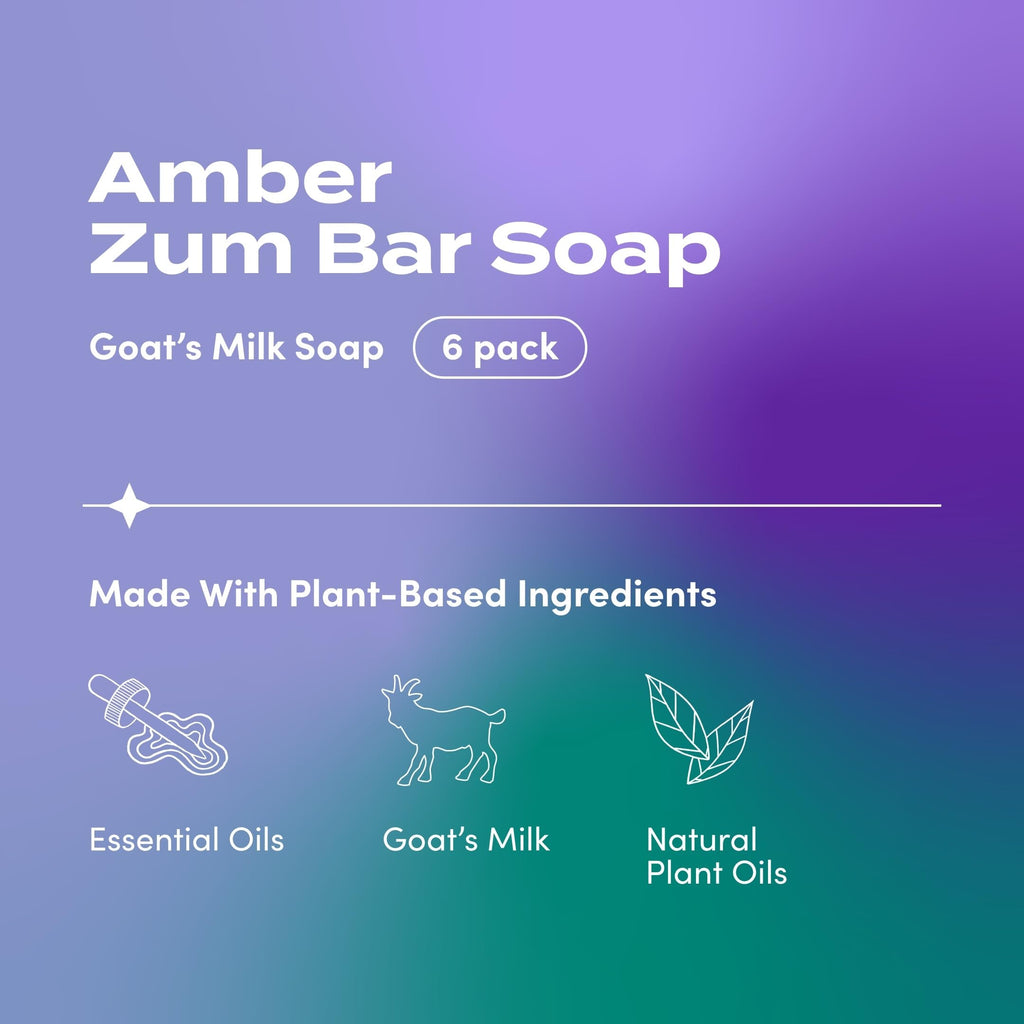 Zum Indigo Wild Goat's Milk Soap Bar – Amber, Essential Oils, 3 oz (6 Pack)