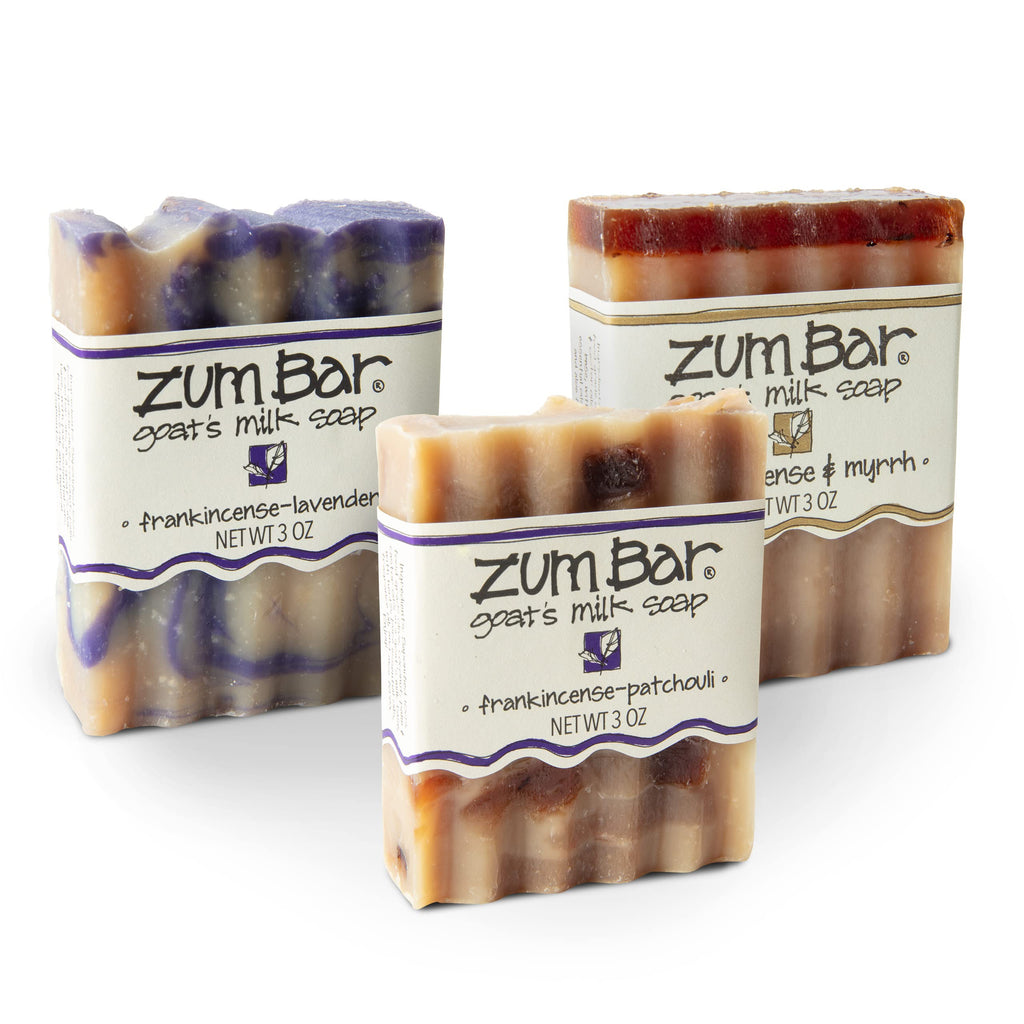 Zum Indigo Wild Goat Milk Soap Bar with Frankincense Blends - 3 oz, 3 Pack - Cruelty-Free & Natural Oils