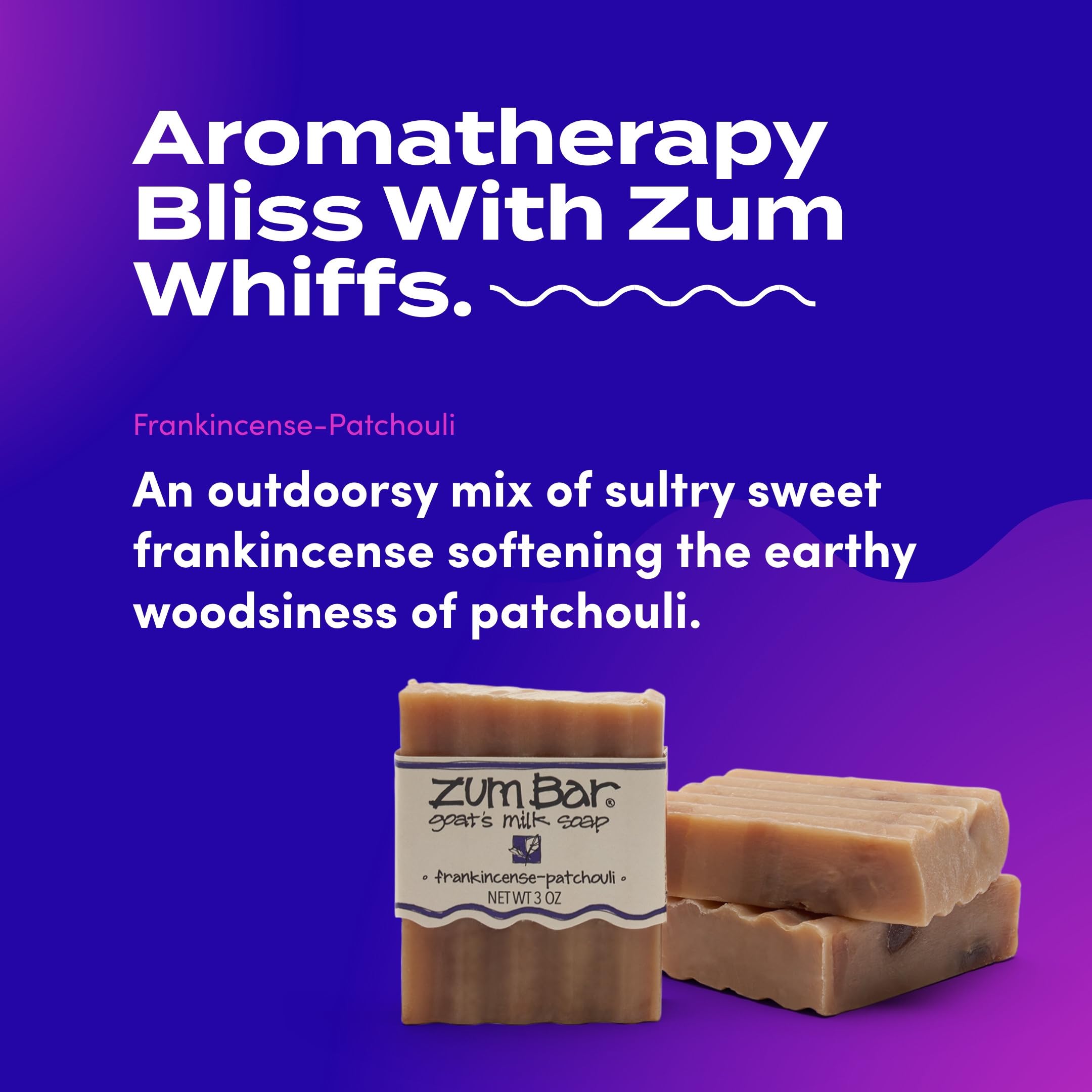 Zum Indigo Wild Goat Milk Soap Bar with Frankincense Blends - 3 oz, 3 Pack - Cruelty-Free & Natural Oils
