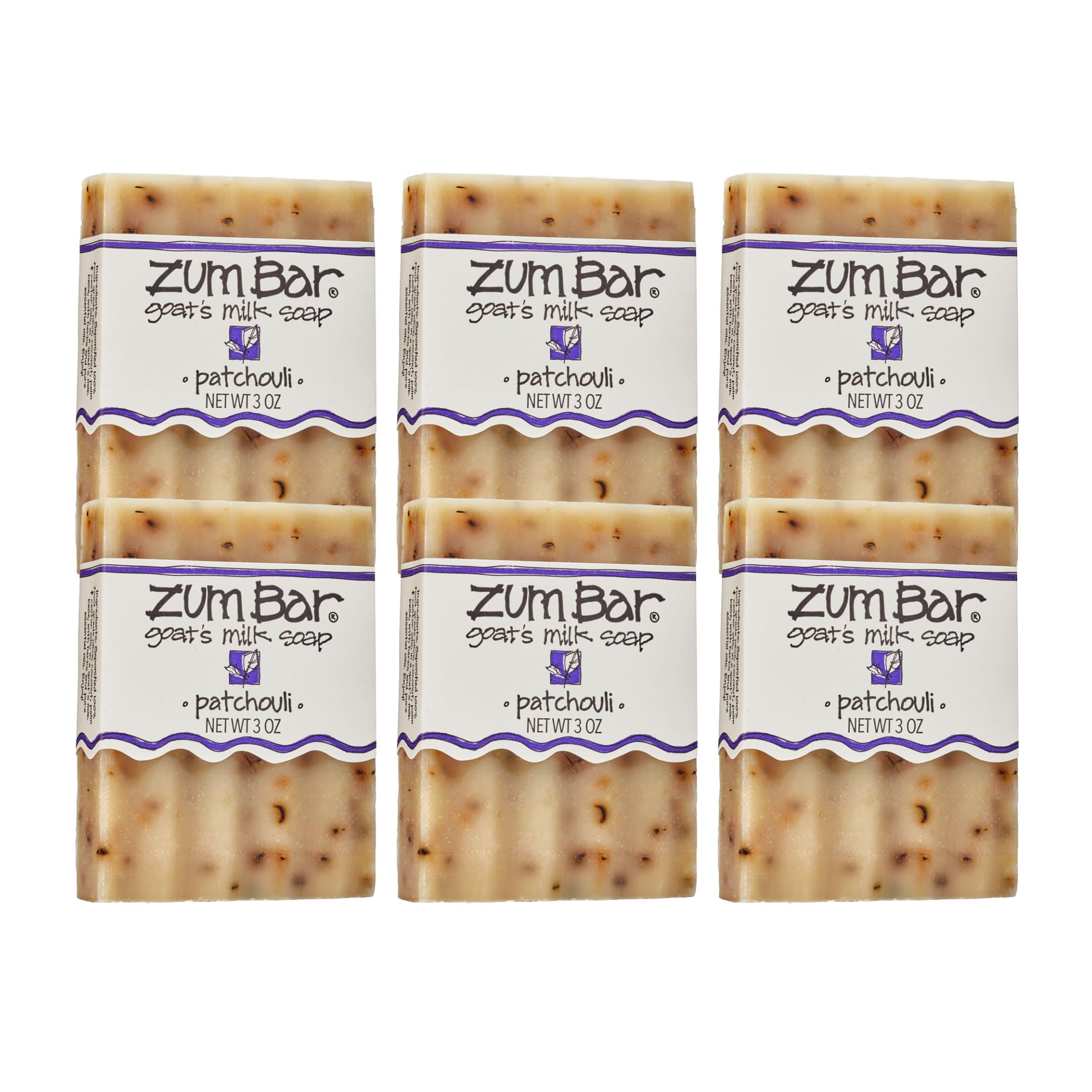 Zum Indigo Wild Goat's Milk Soap Bar – Patchouli Scent, 3 oz, Pack of 6
