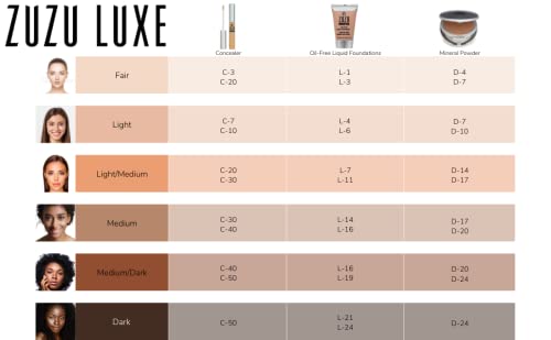 Zuzu Luxe Oil Free Liquid Foundation L-4 | Vitamin A & E, Aloe, Vegan
