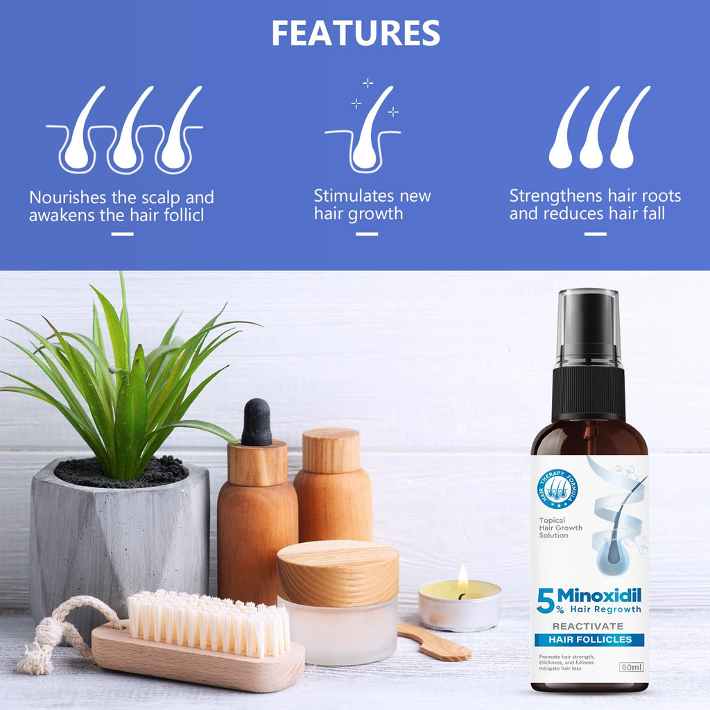ZVBZVB Minoxidil 5% Hair Growth Spray – Thicker Hair & Beard, 60ml