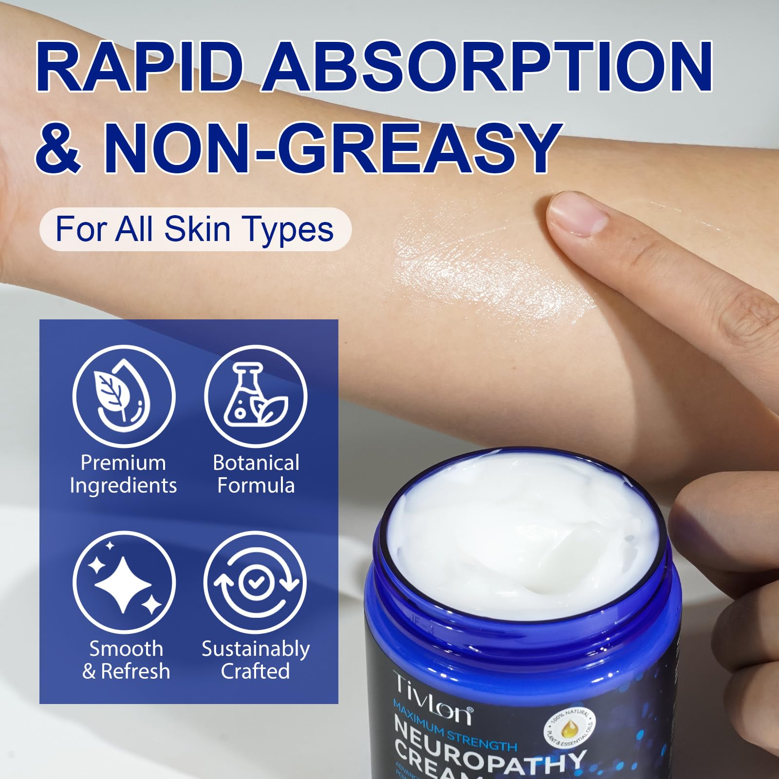 ZVHCFYQR Neuropathy Relief Cream – Maximum Strength Relief for Hands, Feet, Legs & Toes